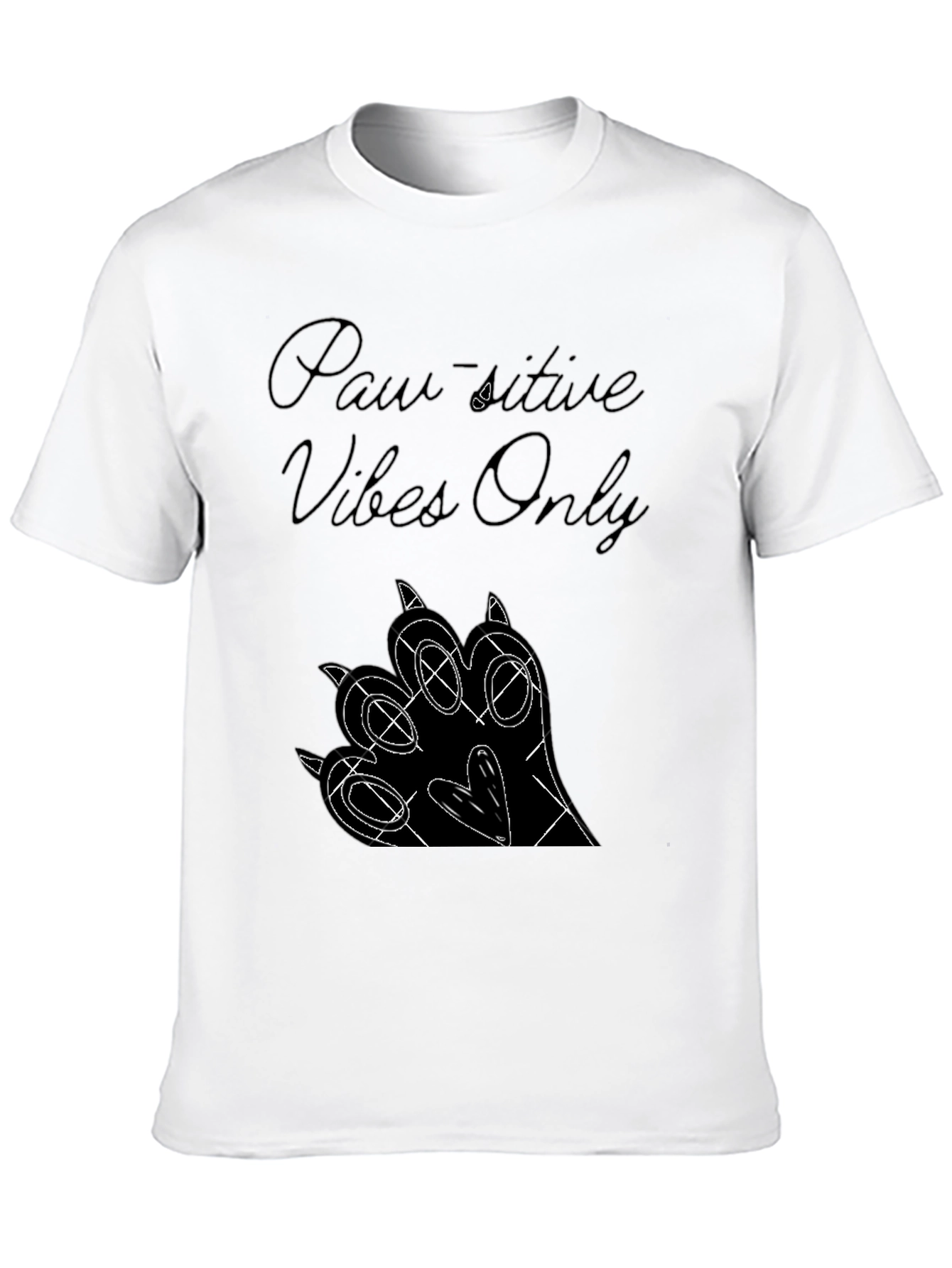 Paw-sitive Vibes Only Black Graphic Tee