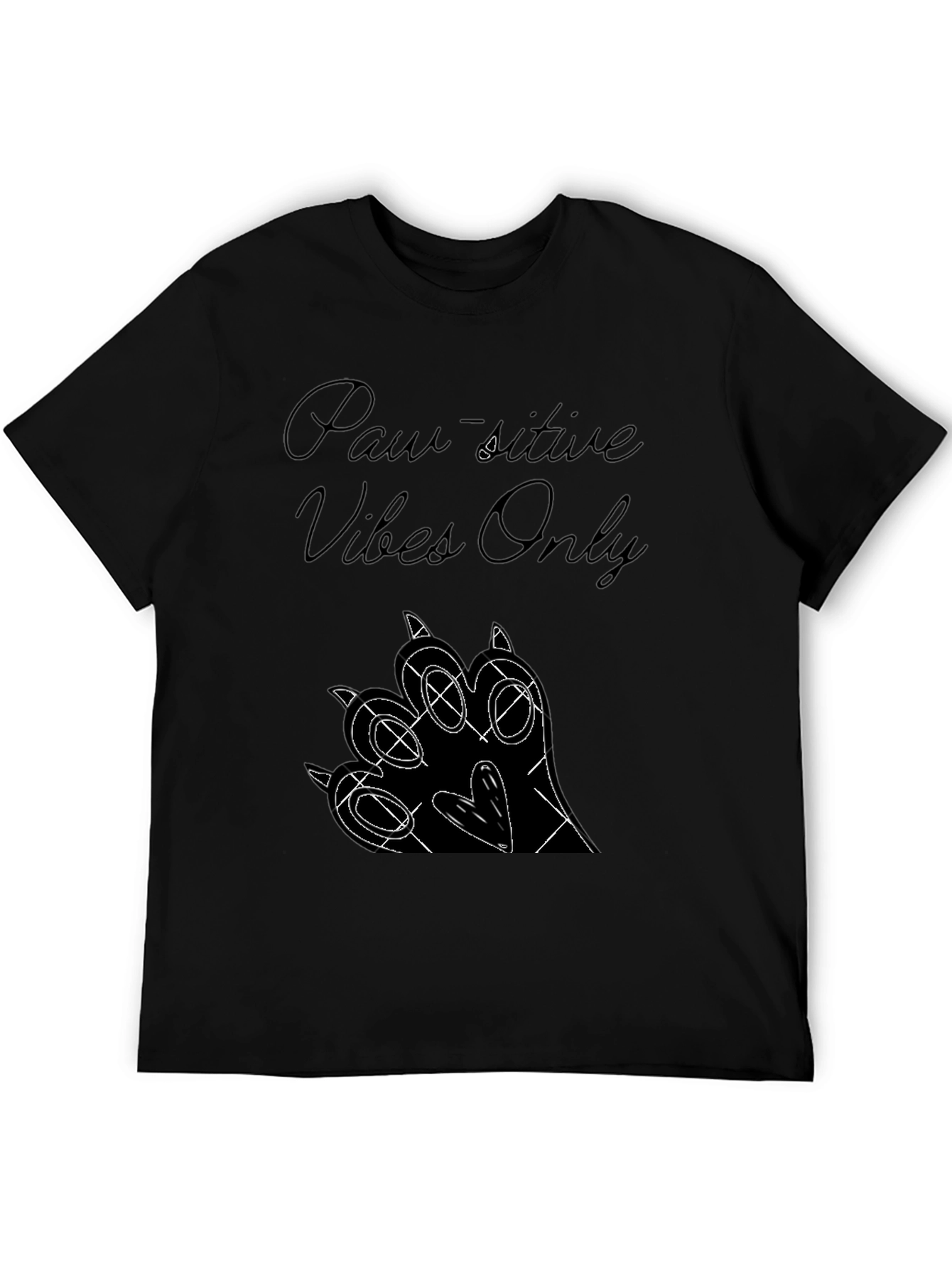 Paw-sitive Vibes Only Black Graphic Tee