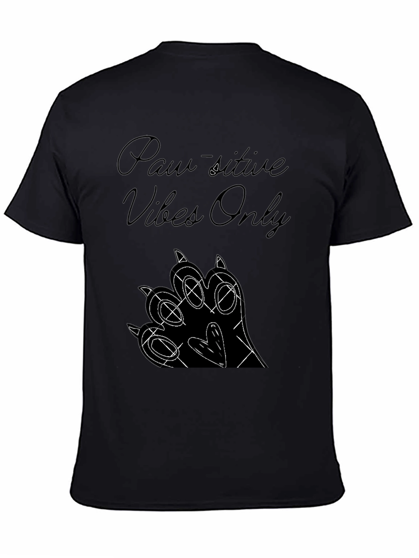 Paw-sitive Vibes Only Black Graphic Tee