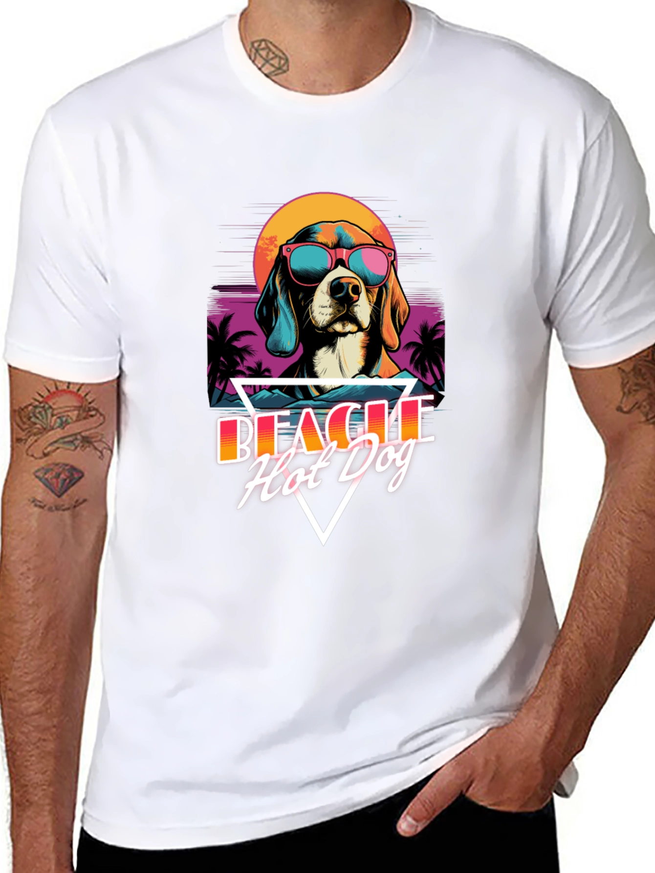 Retro Beagle Hot Dog T-Shirt