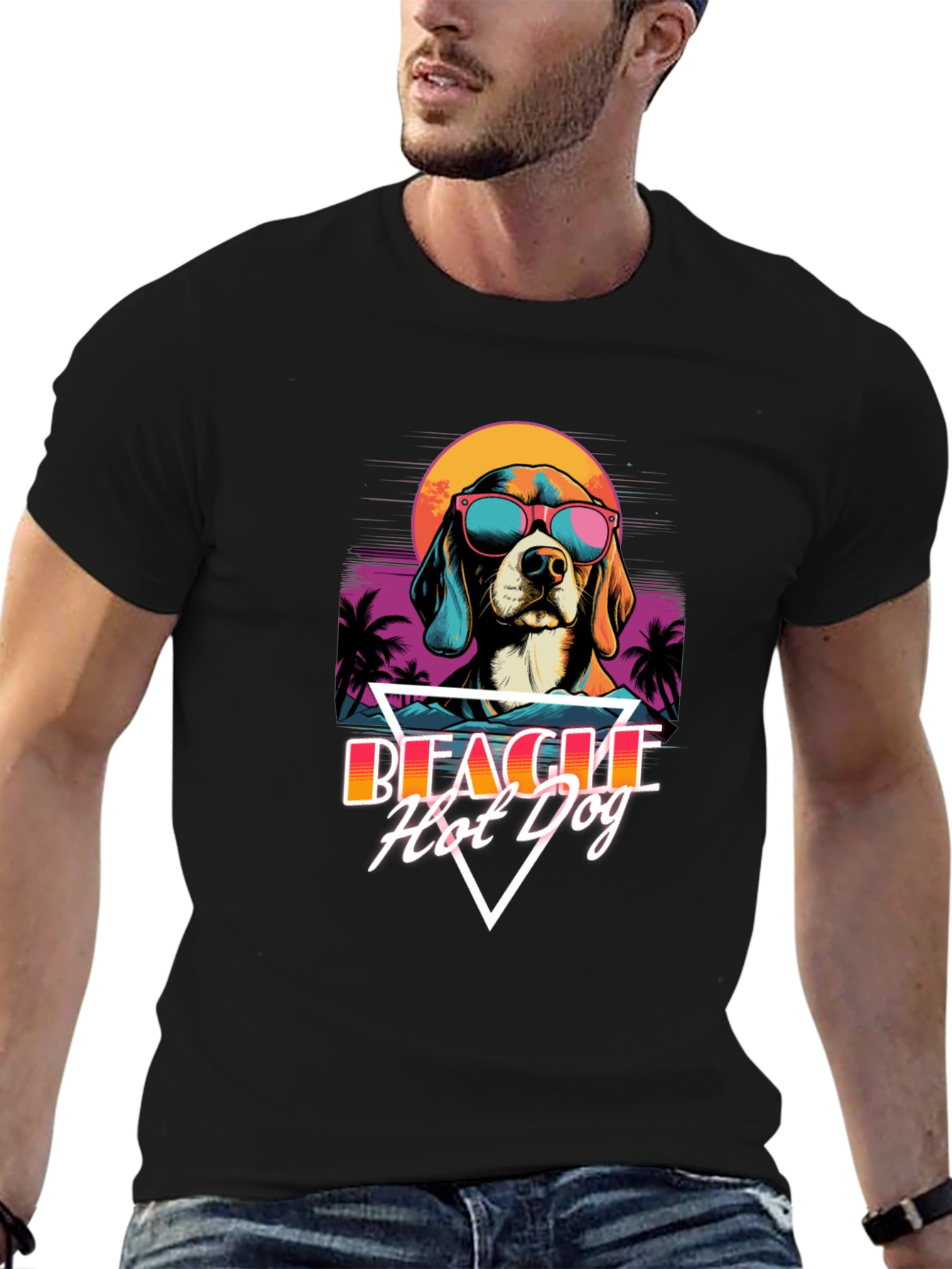 Retro Beagle Hot Dog T-Shirt