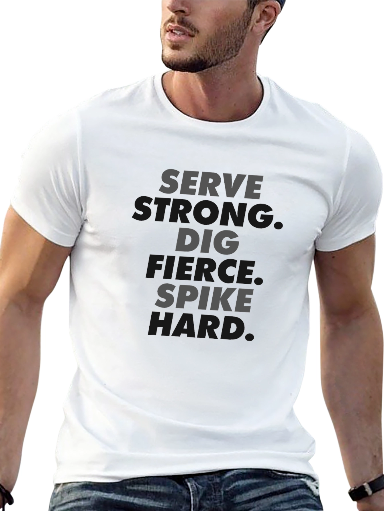 Volleyball T-Shirt: Serve Dig Spike Hard!