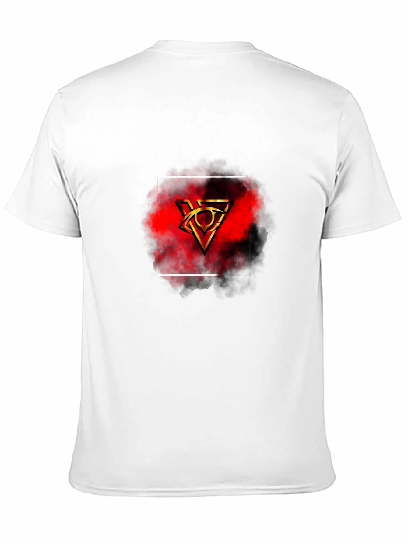 Mens Black T-Shirt with Geometric Graphic Print