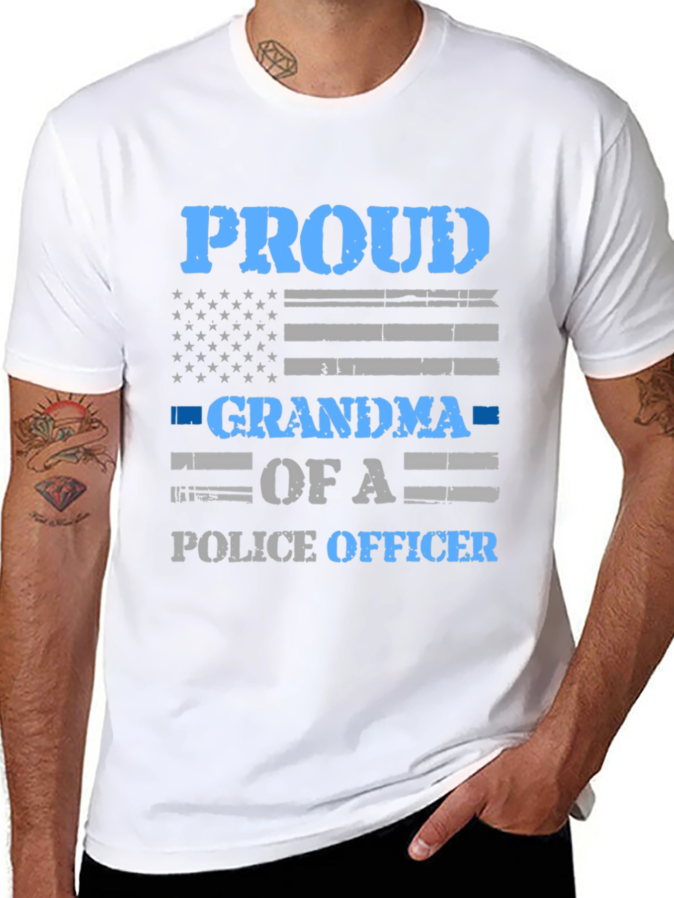 Proud Grandma of a Police Officer Graphic T-Shirt