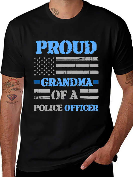 Proud Grandma of a Police Officer Graphic T-Shirt