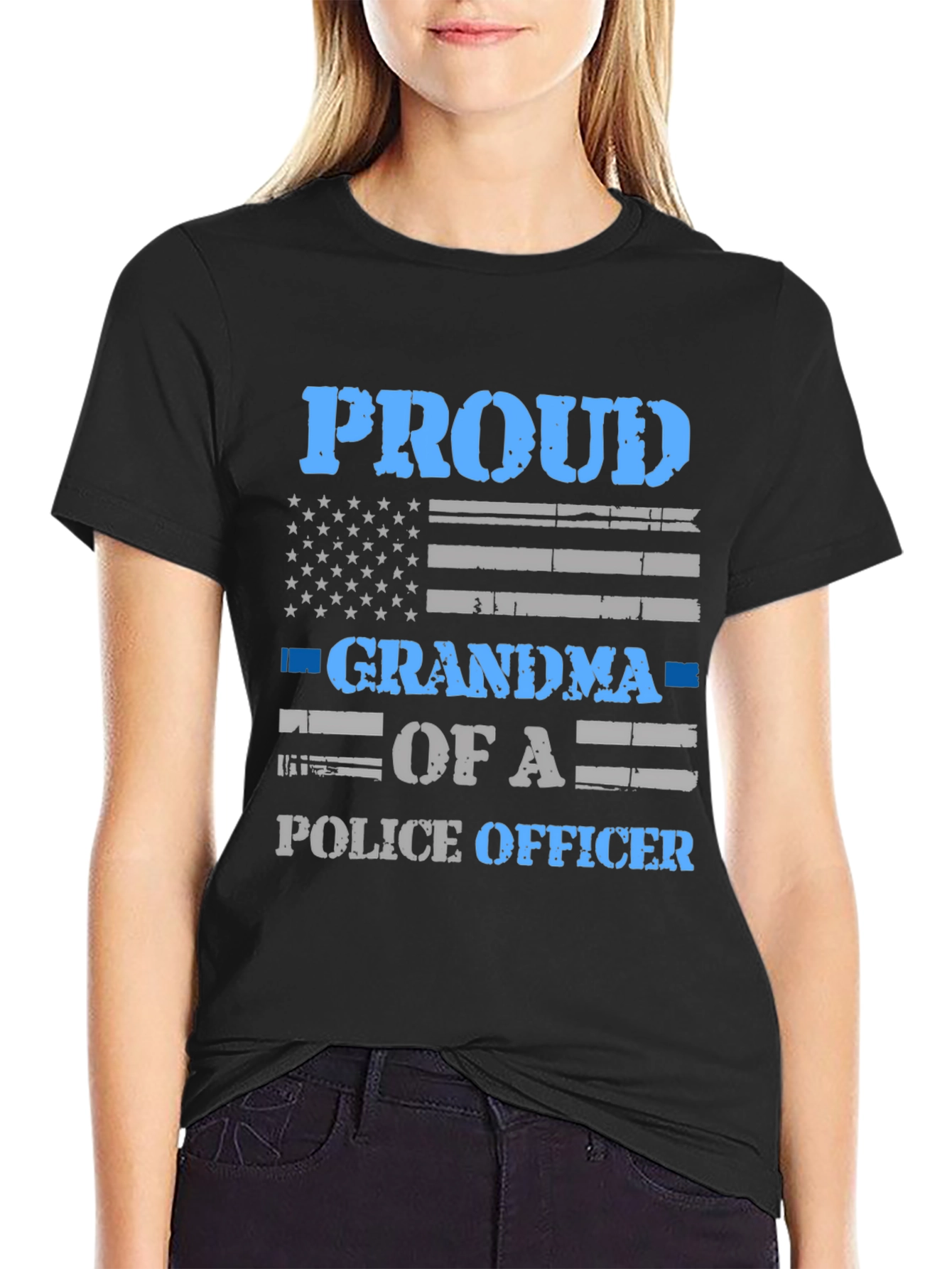 Proud Grandma of a Police Officer Graphic T-Shirt