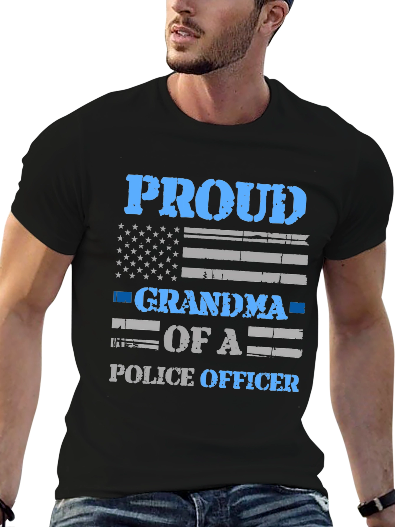 Proud Grandma of a Police Officer Graphic T-Shirt