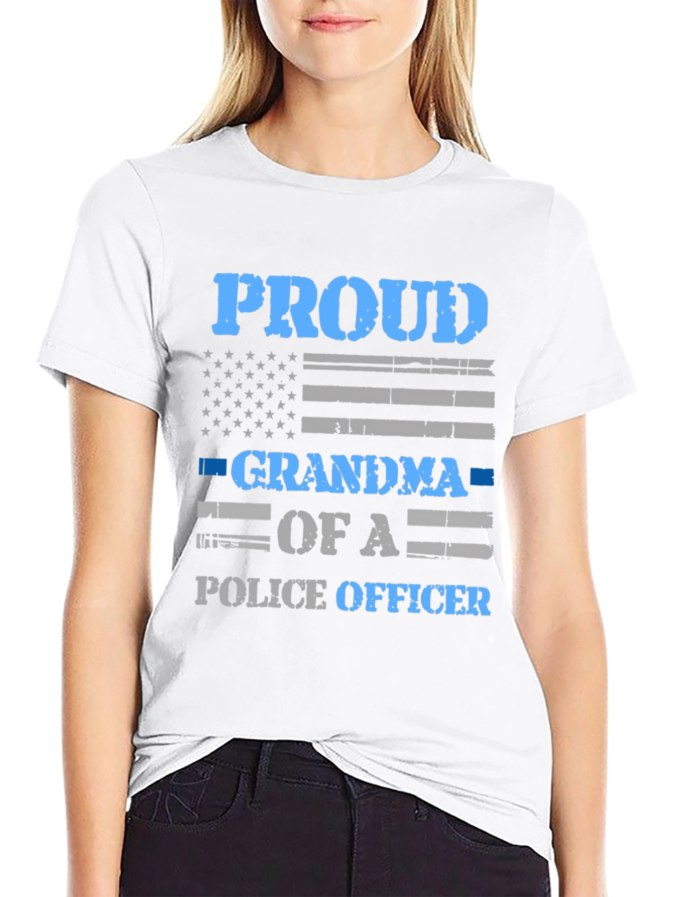 Proud Grandma of a Police Officer Graphic T-Shirt