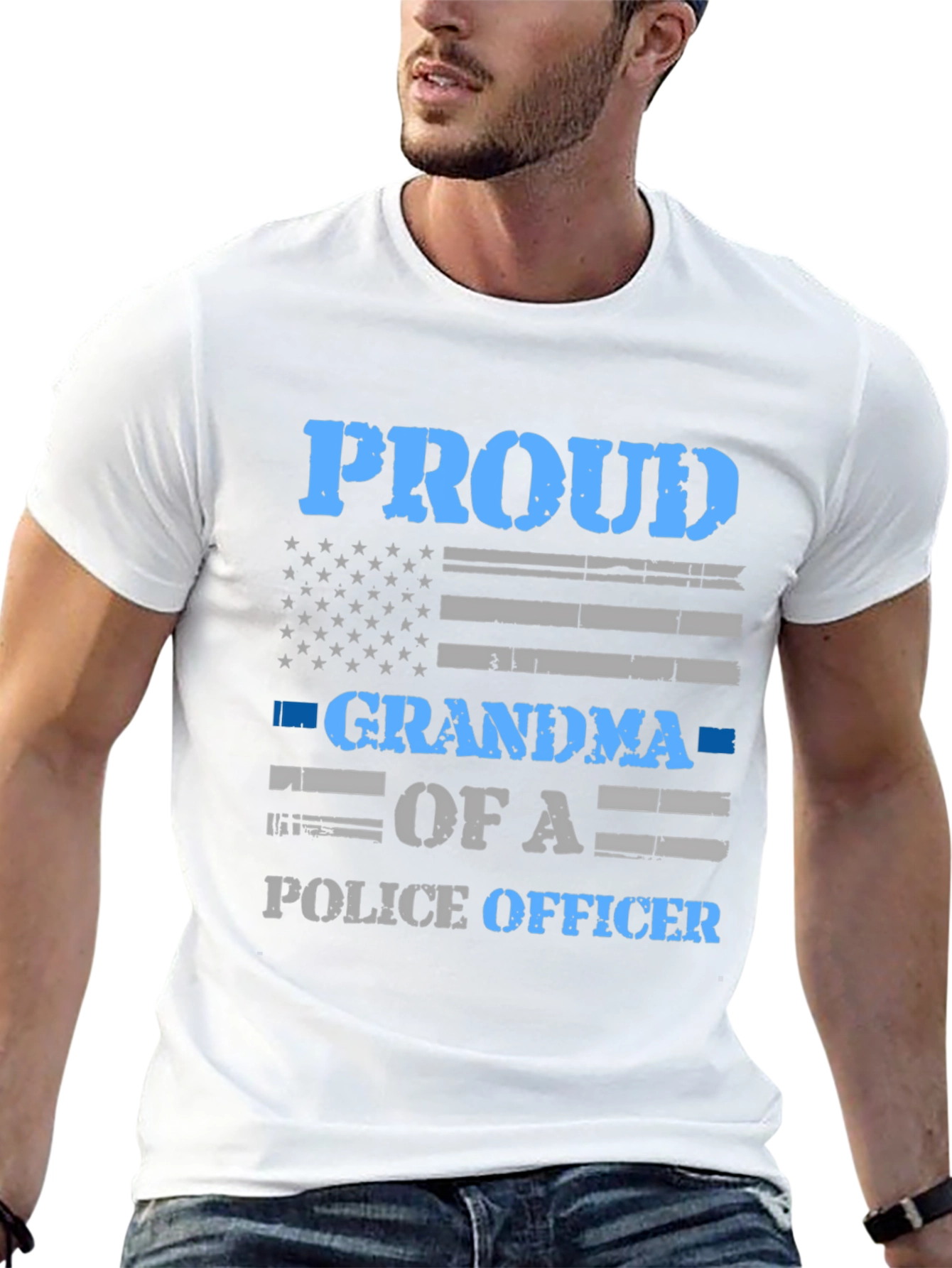 Proud Grandma of a Police Officer Graphic T-Shirt