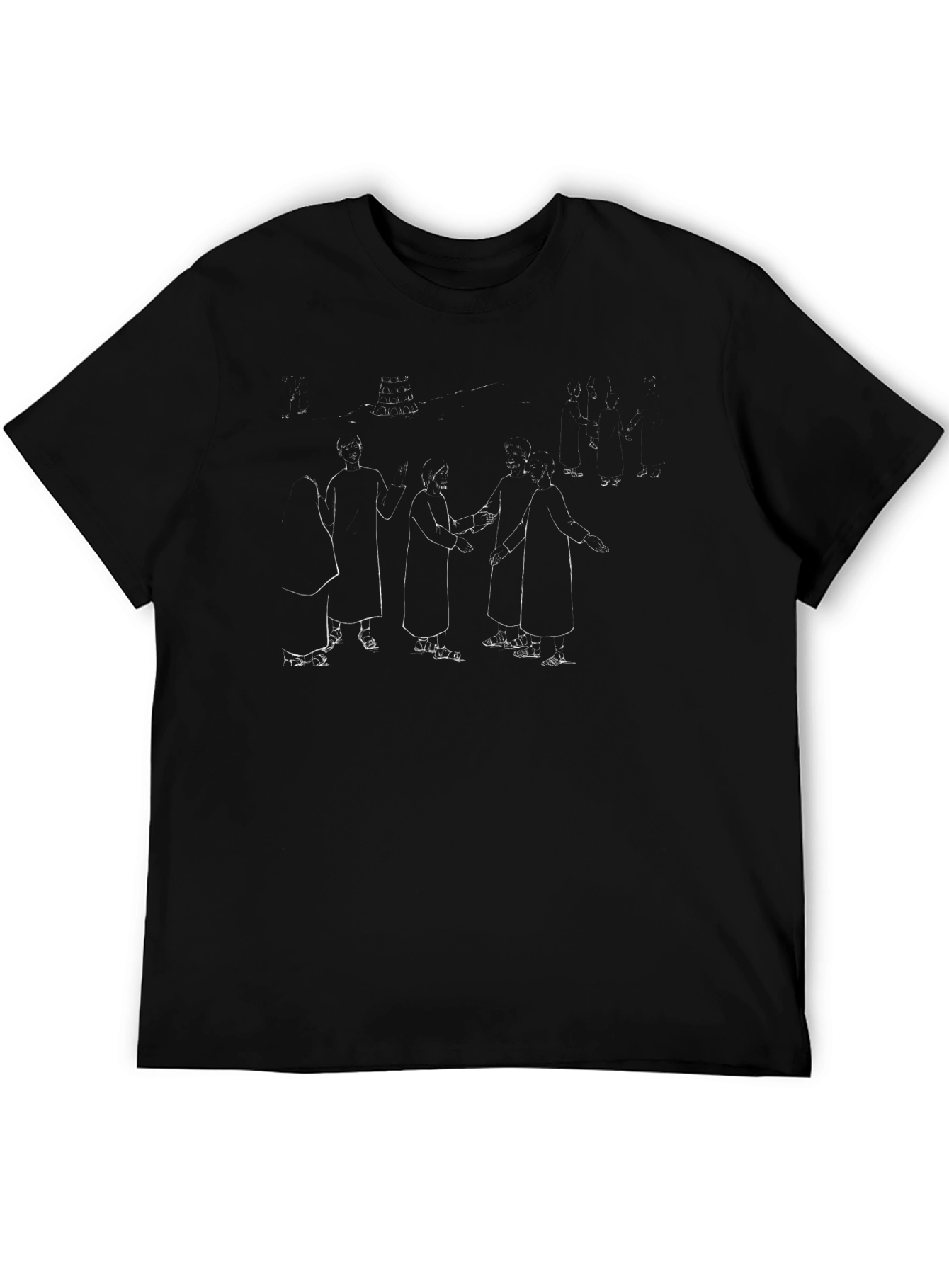 Unique Graphic Print Black Tee
