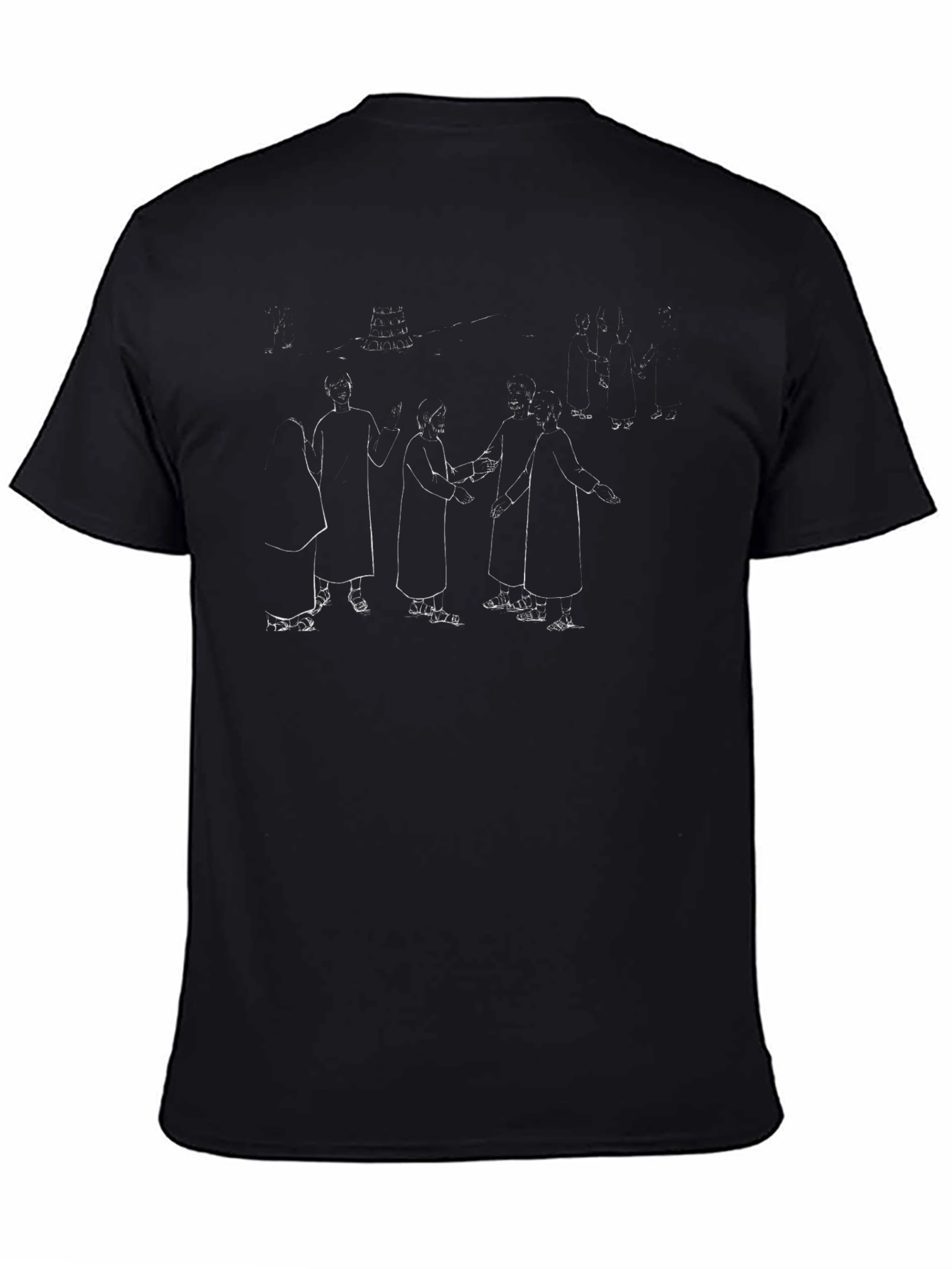 Unique Graphic Print Black Tee
