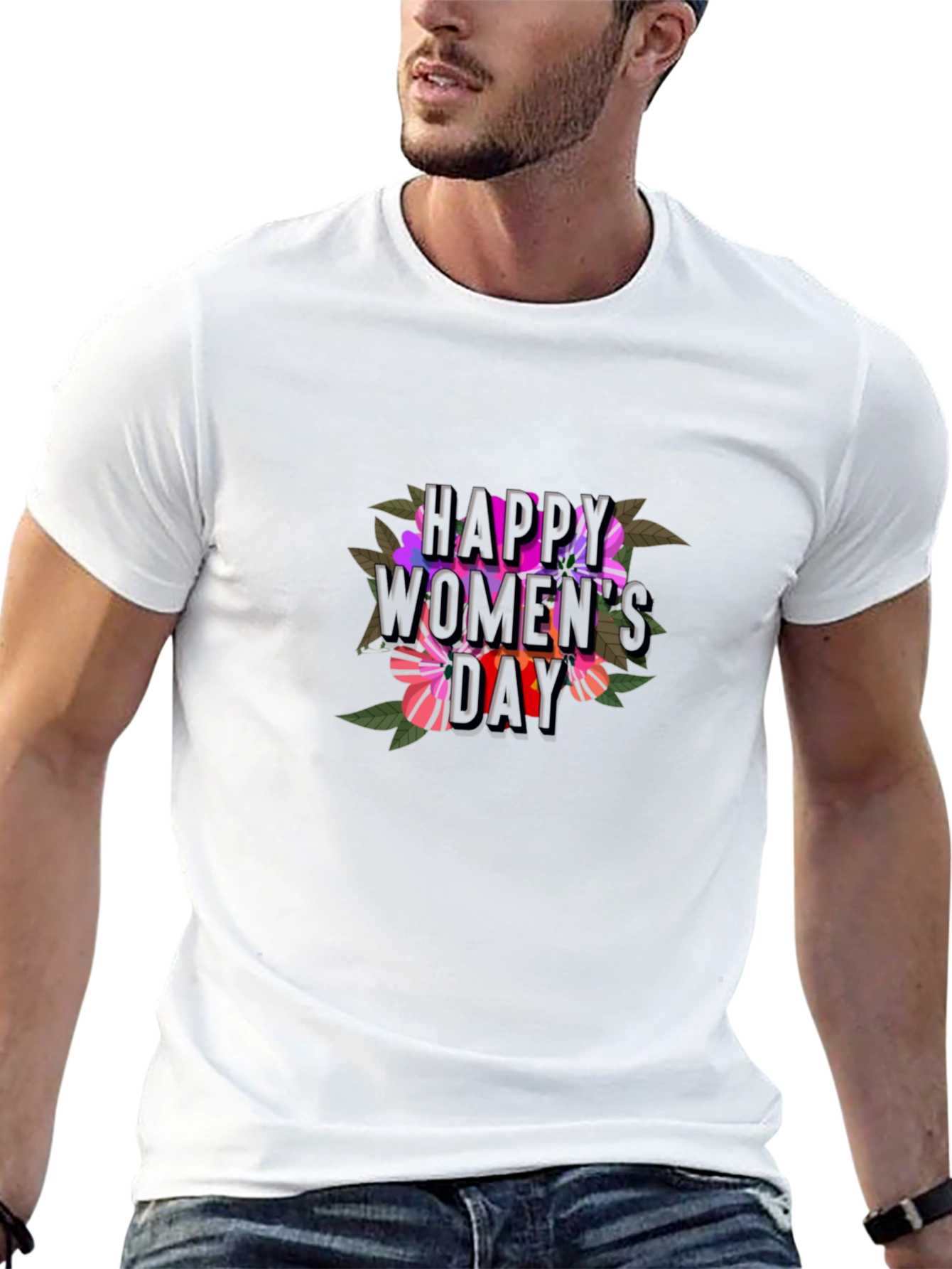 Happy Womens Day Graphic Tee - Black
