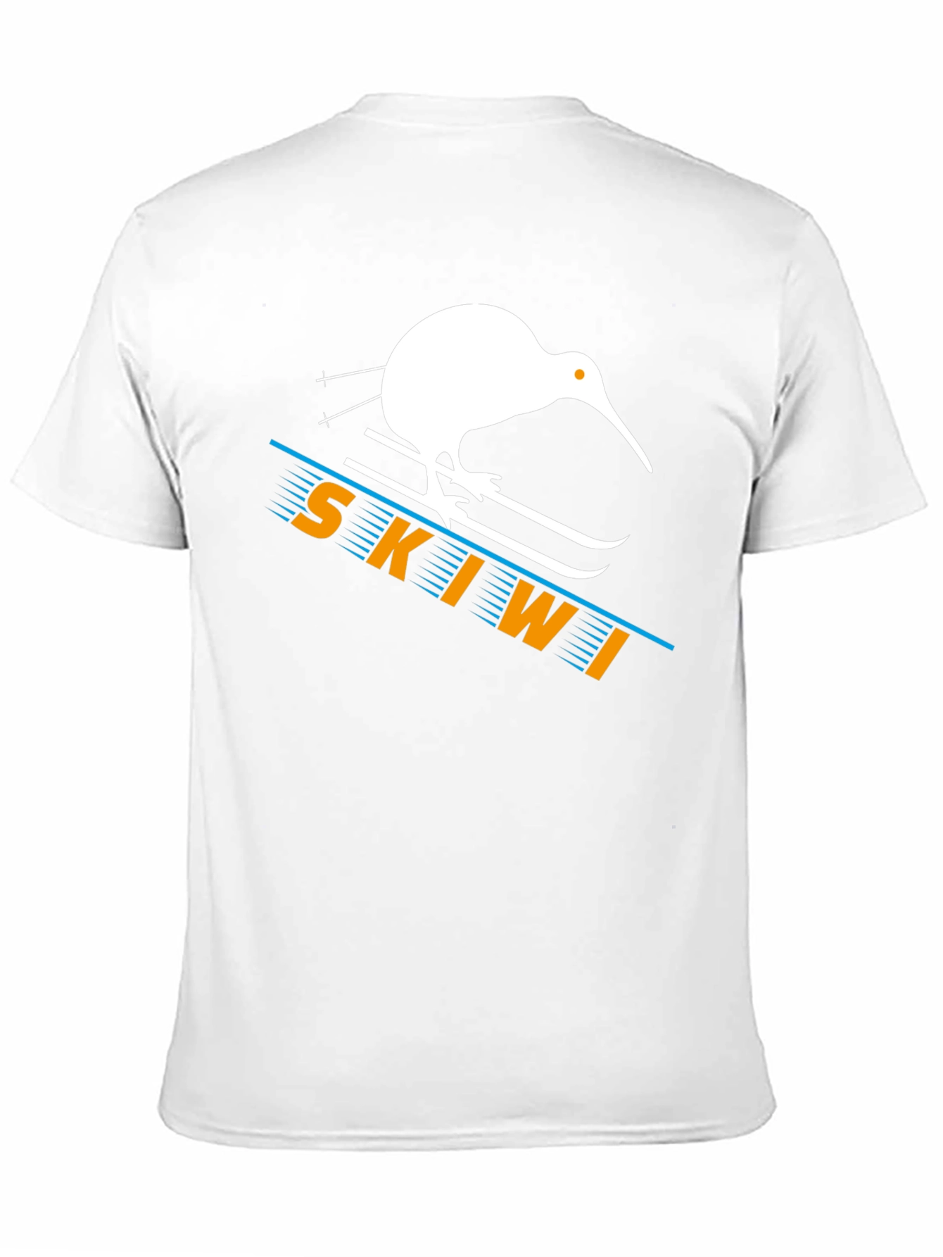 Skiwi T-Shirt - Black Cotton Kiwi Bird Skiing Tee