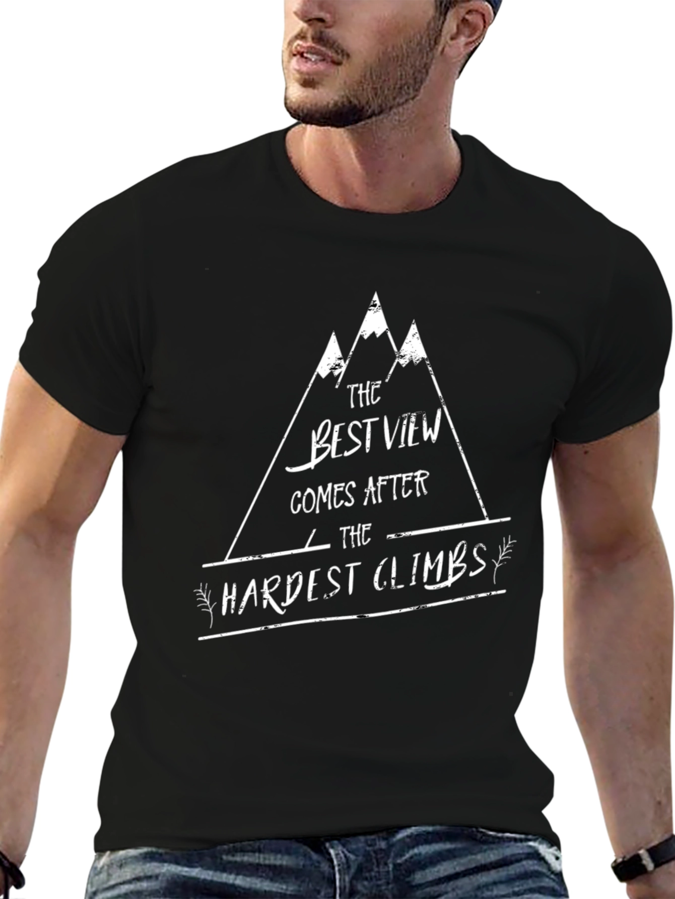 Motivational Climbing T-Shirt: Best View After Hardest Climbs