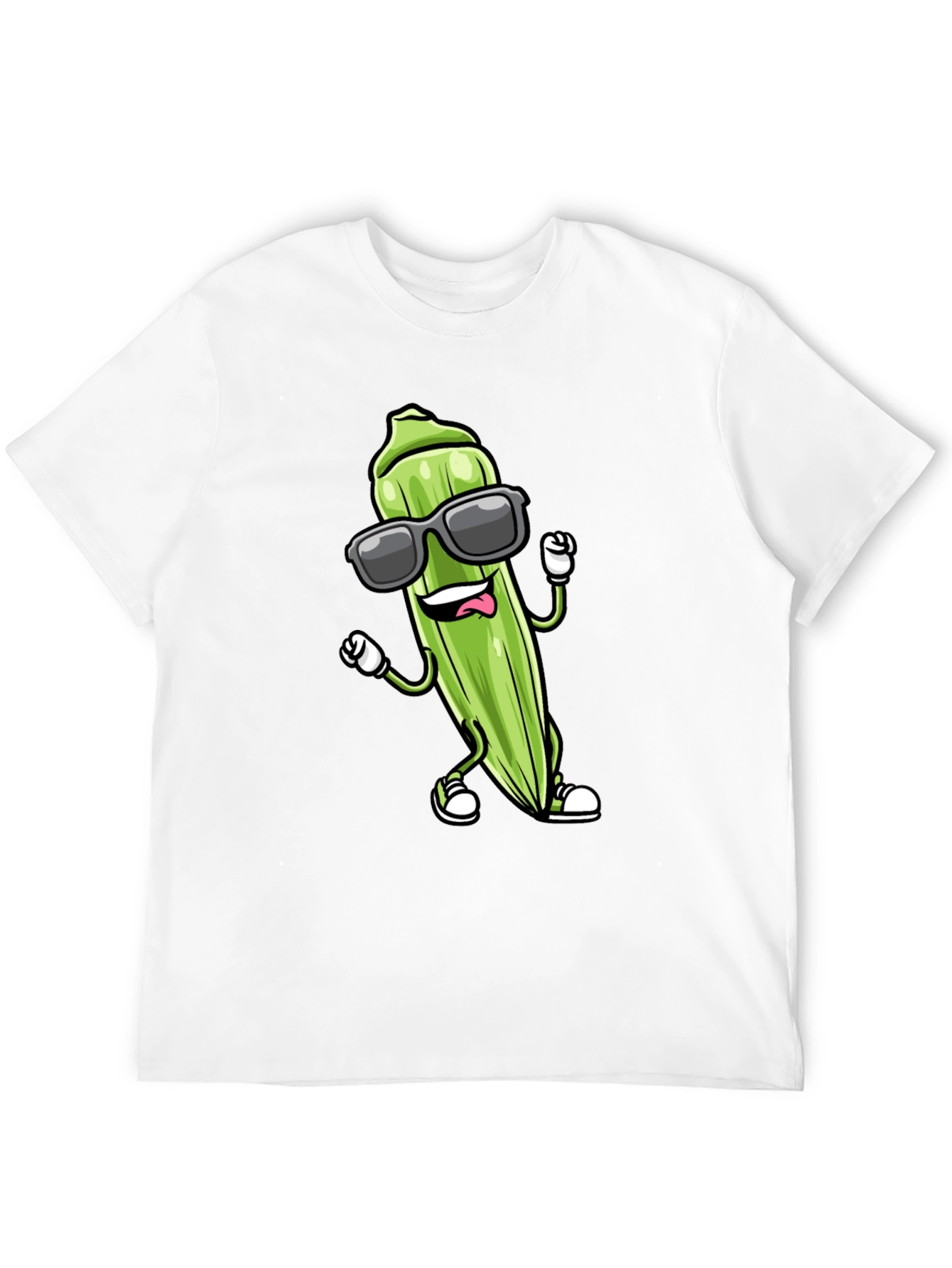 Cool Okra Graphic Tee - Black Cotton Blend