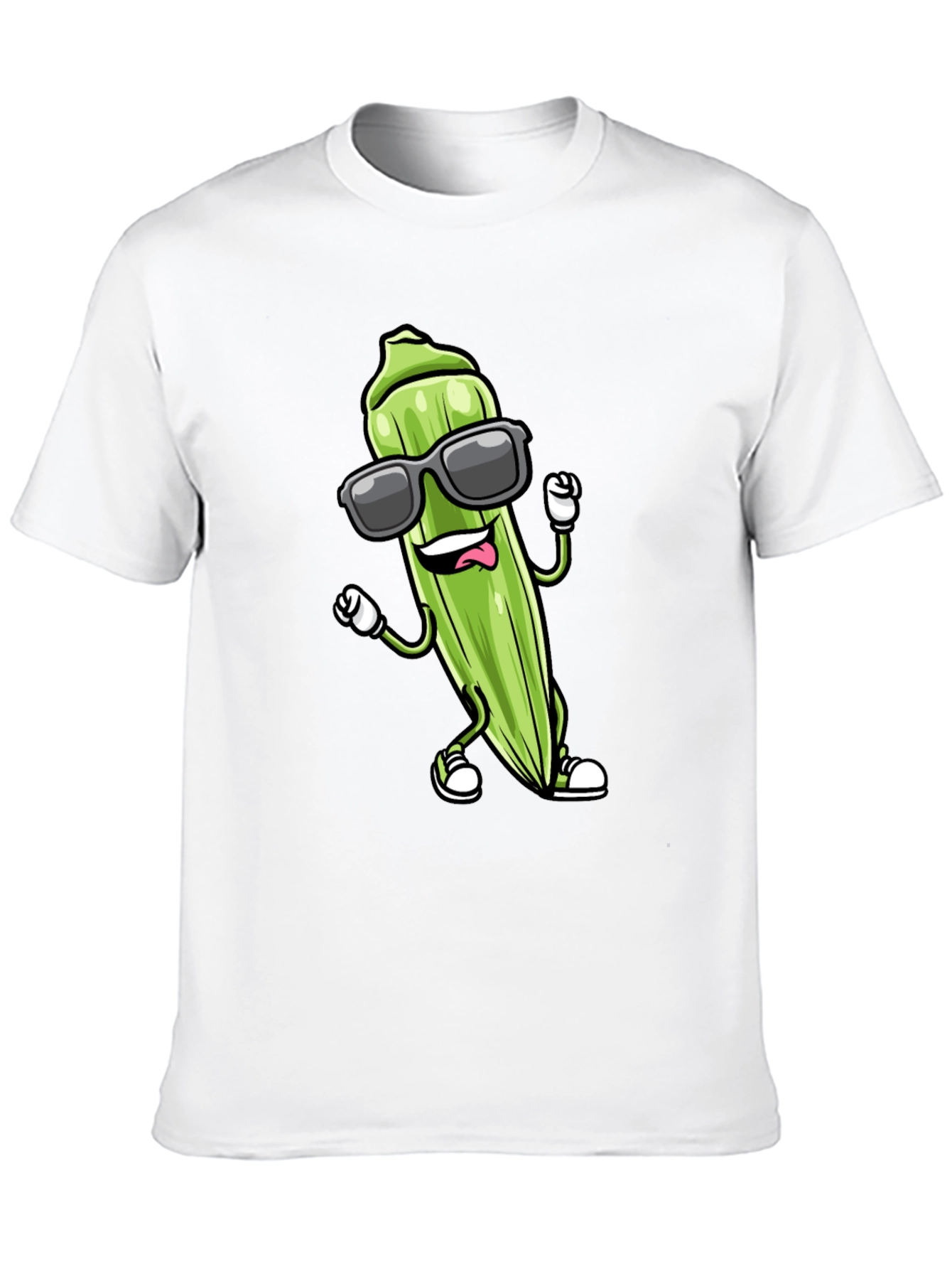 Cool Okra Graphic Tee - Black Cotton Blend