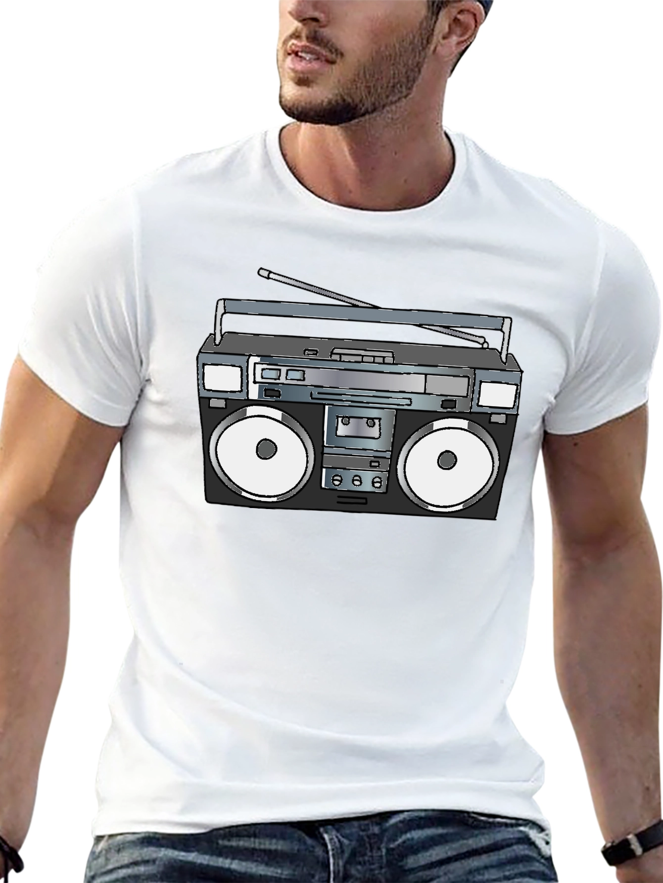 Retro Boombox T-Shirt - Black
