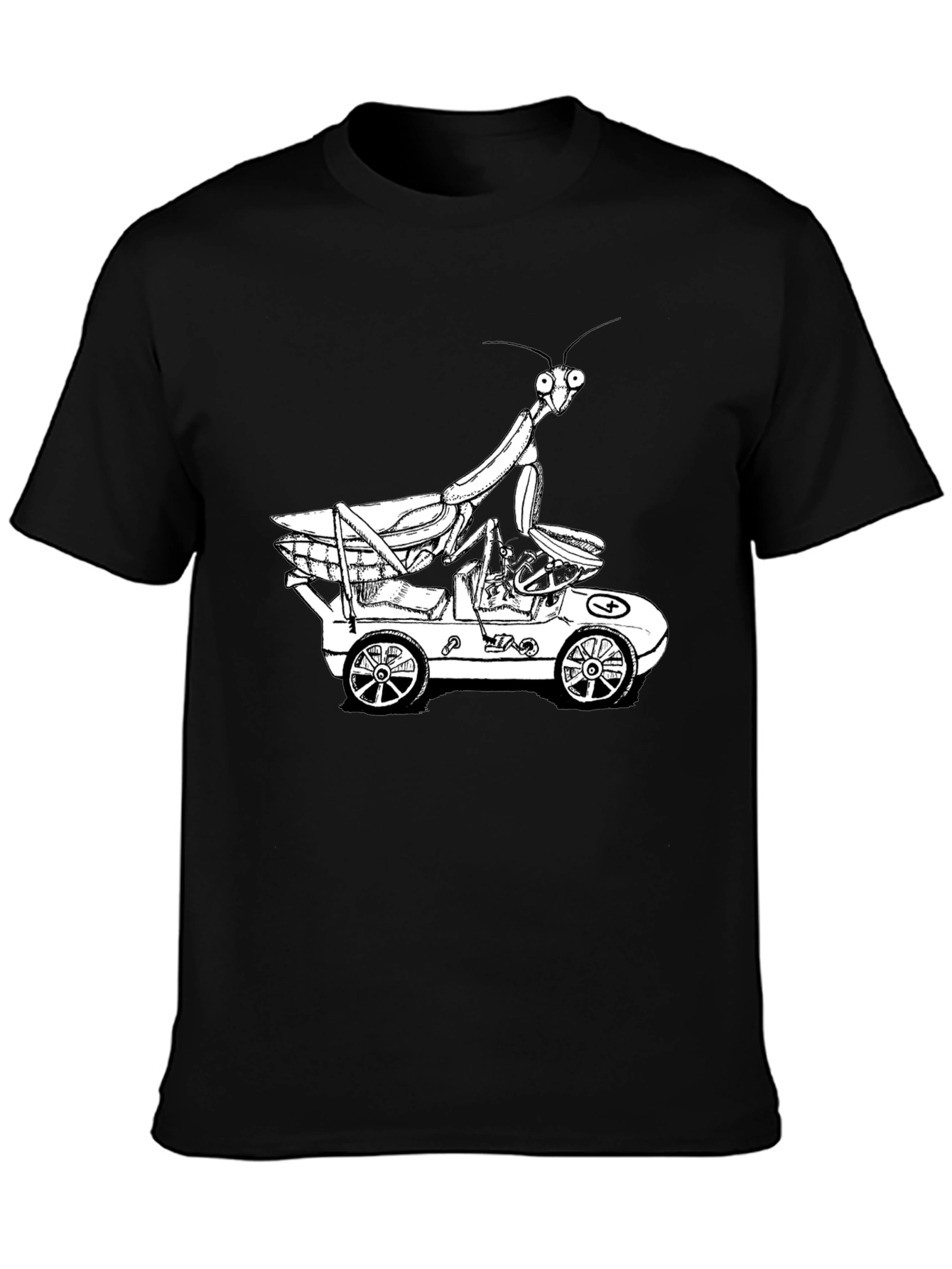 Mantis in a Car Graphic Tee - Unique Design