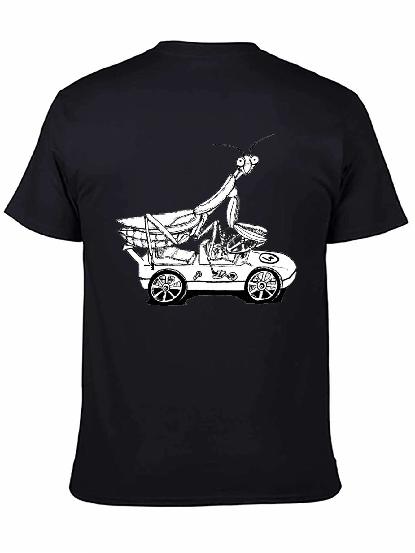 Mantis in a Car Graphic Tee - Unique Design