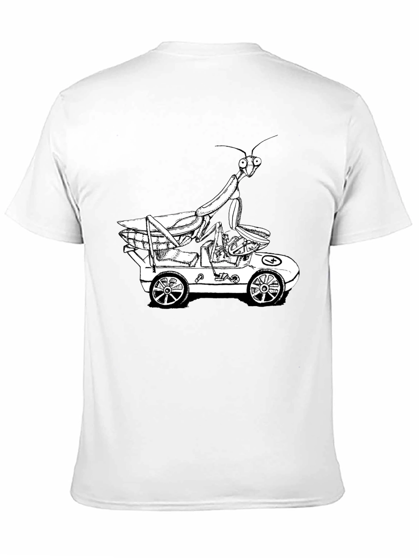 Mantis in a Car Graphic Tee - Unique Design