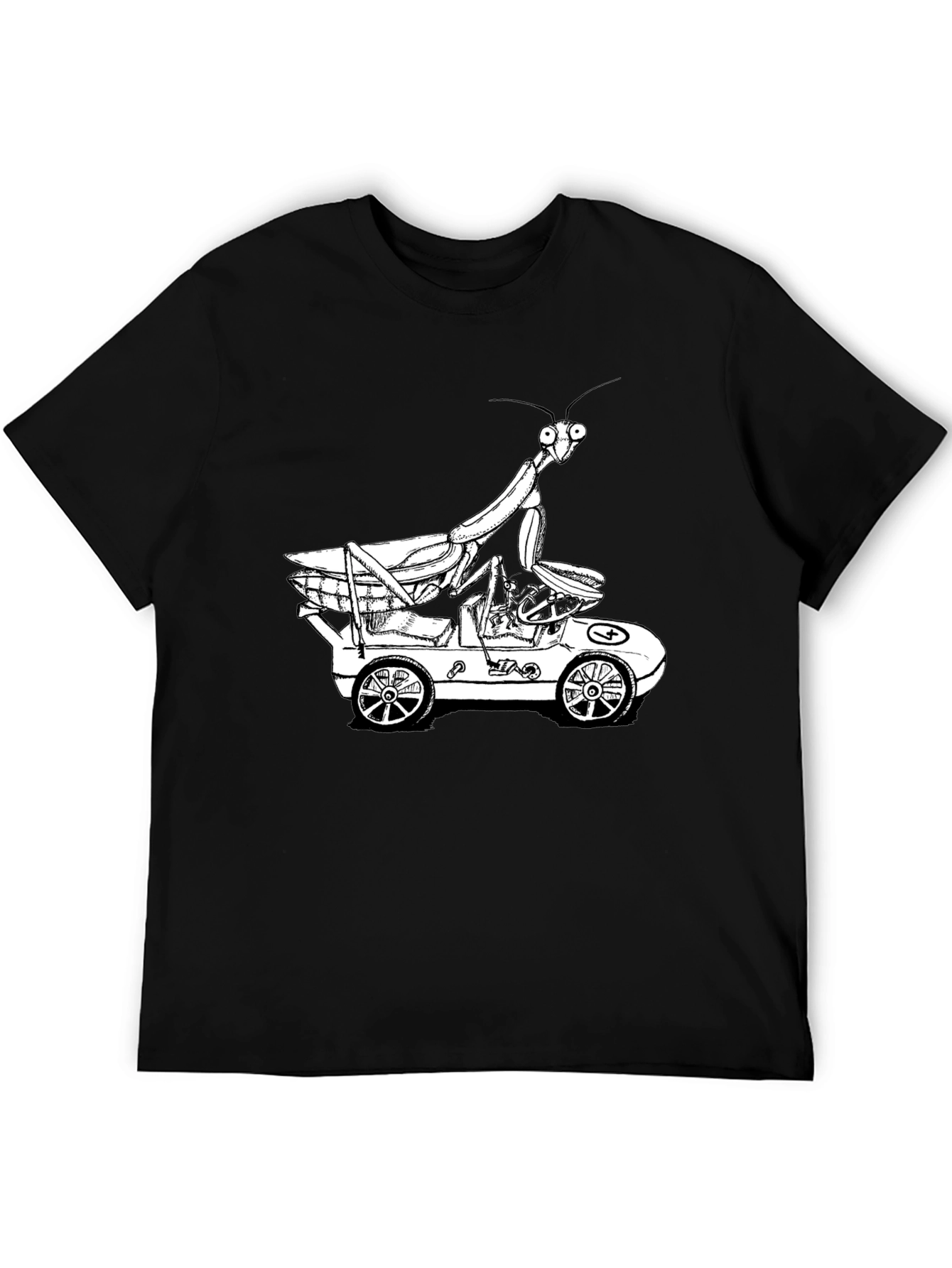 Mantis in a Car Graphic Tee - Unique Design