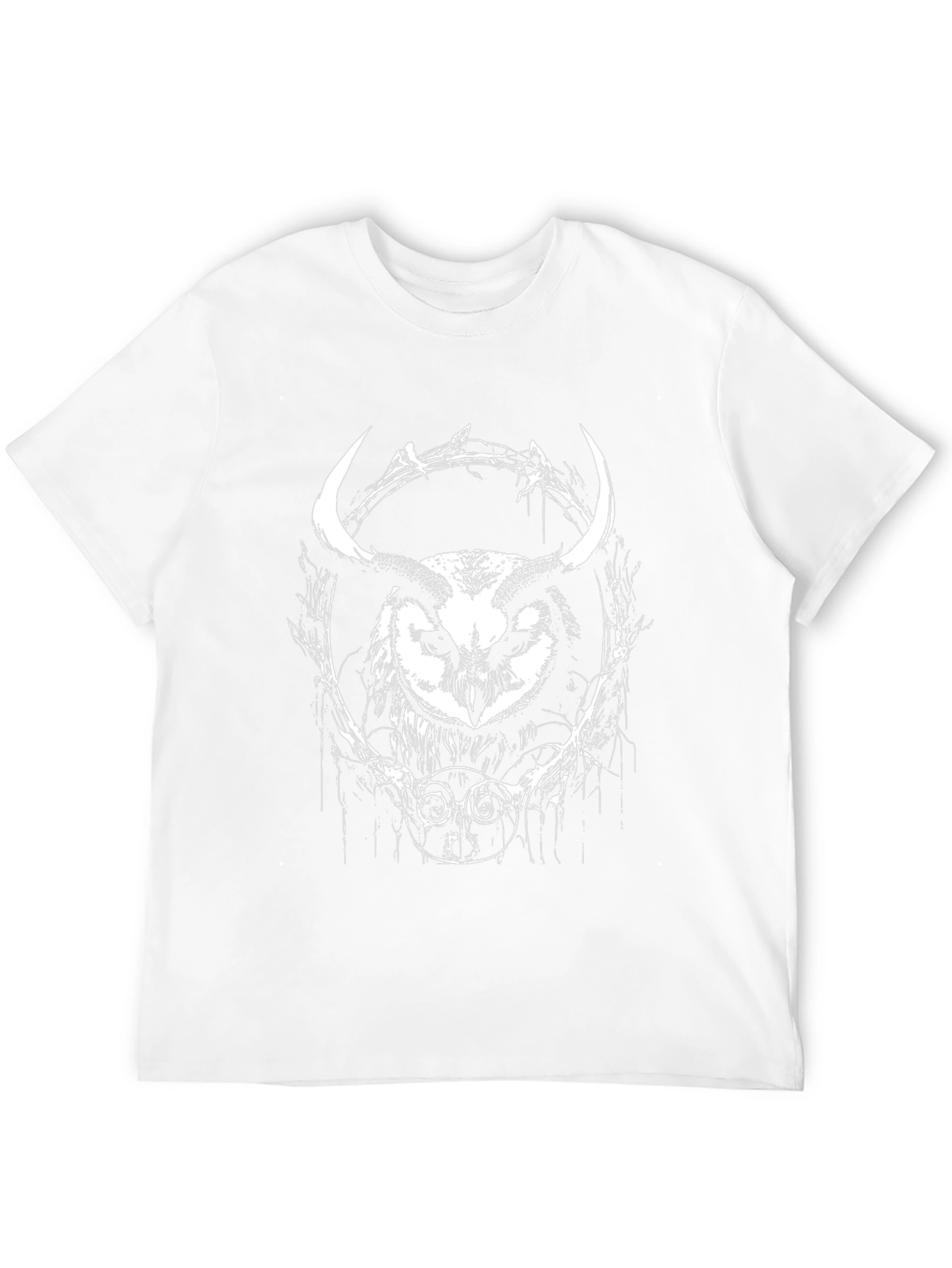 Owl Horns Graphic Black T-Shirt