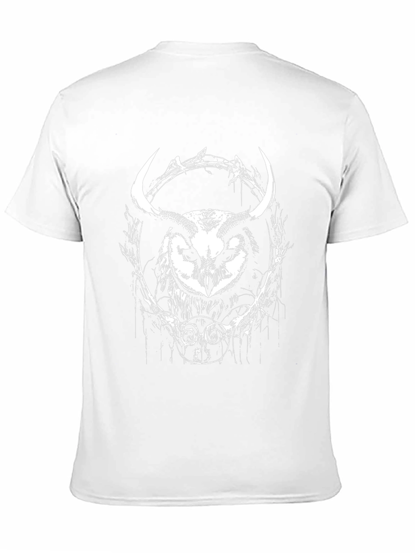 Owl Horns Graphic Black T-Shirt