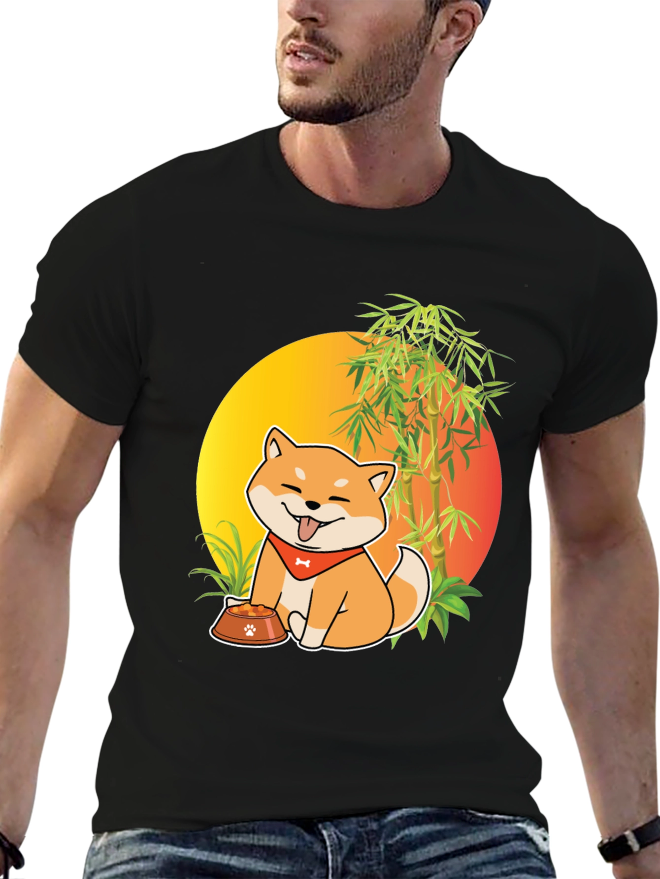 Shiba Inu Dog Cartoon Graphic T-Shirt