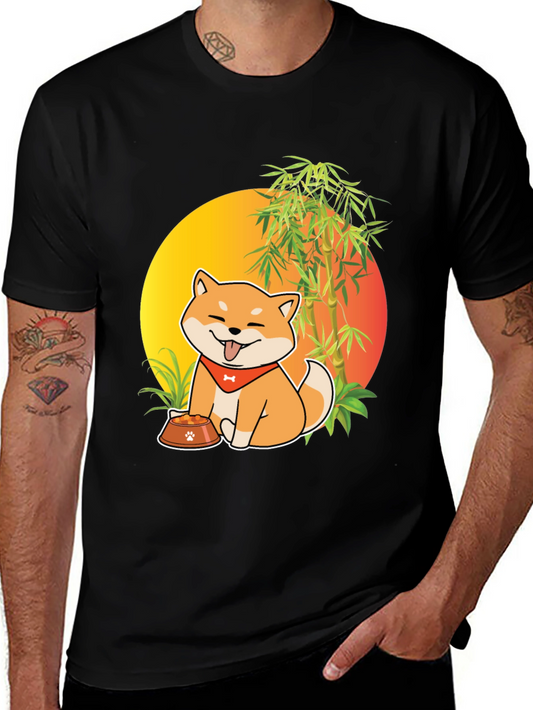 Shiba Inu Dog Cartoon Graphic T-Shirt