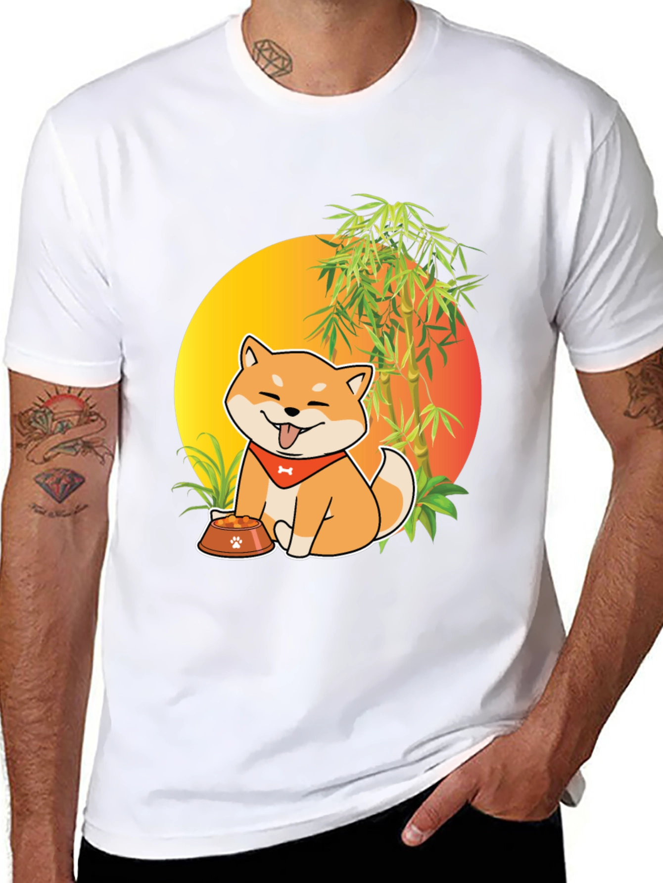 Shiba Inu Dog Cartoon Graphic T-Shirt