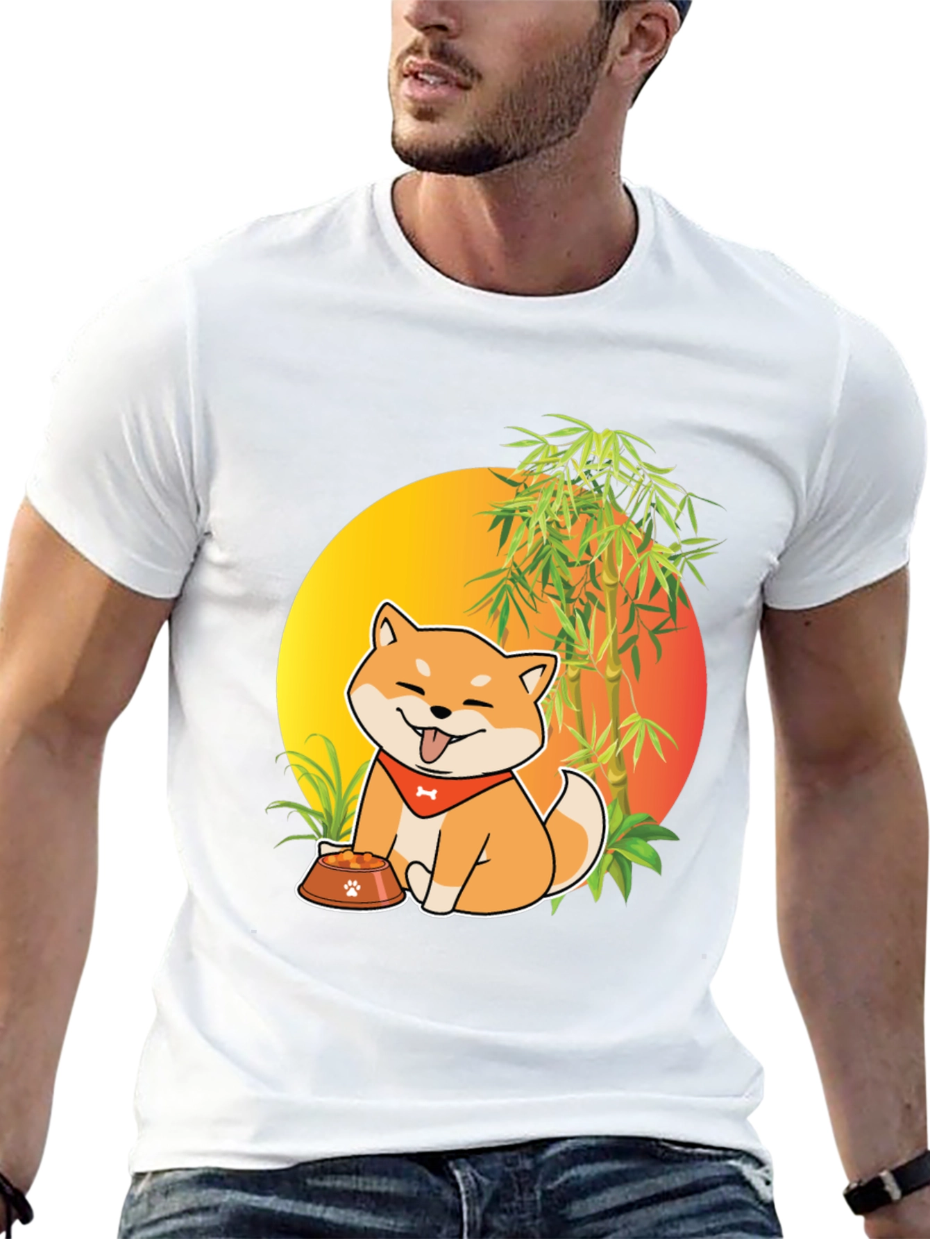 Shiba Inu Dog Cartoon Graphic T-Shirt