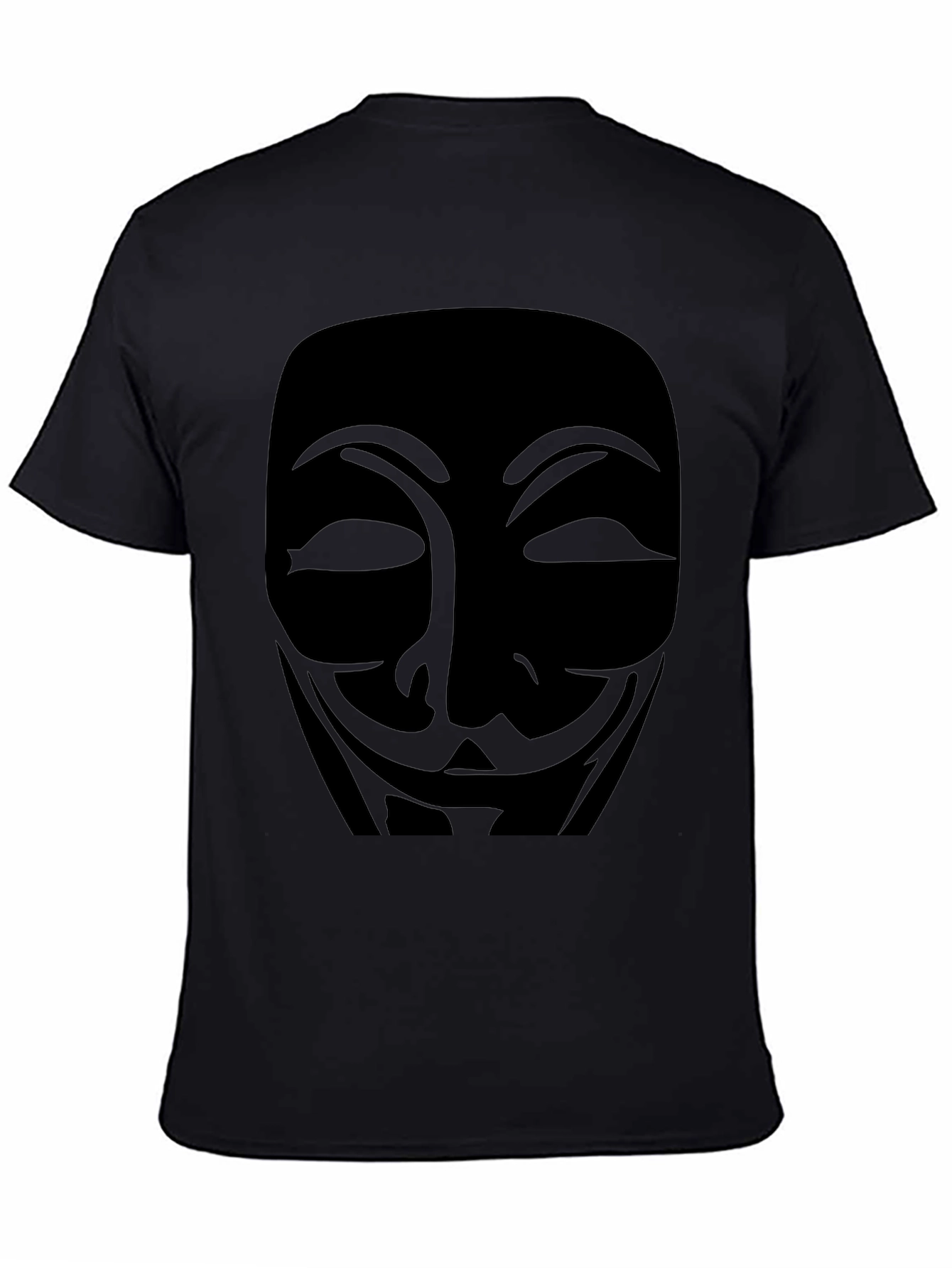 Anonymous Mask Graphic T-Shirt - Black Cotton Tee