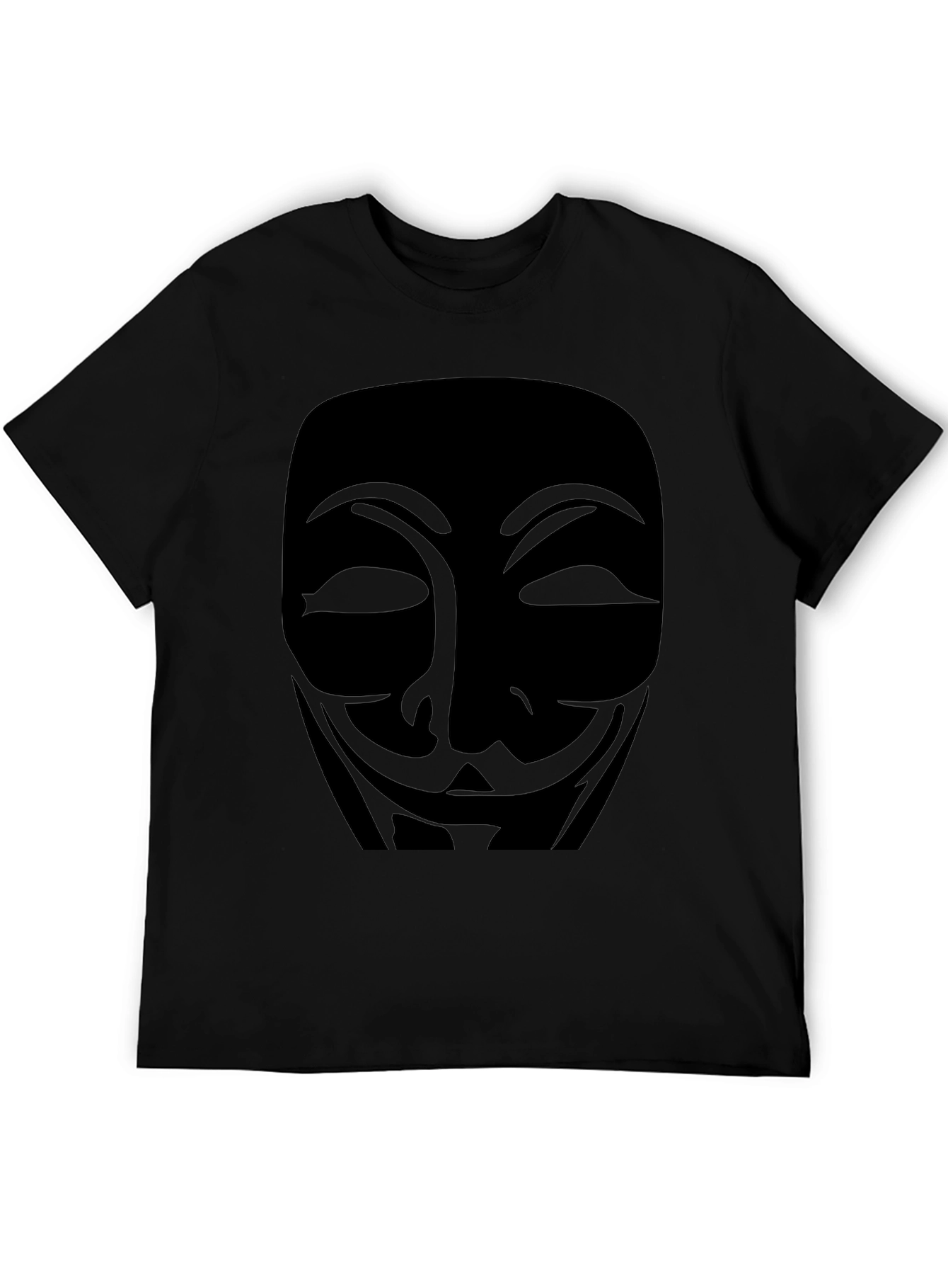 Anonymous Mask Graphic T-Shirt - Black Cotton Tee
