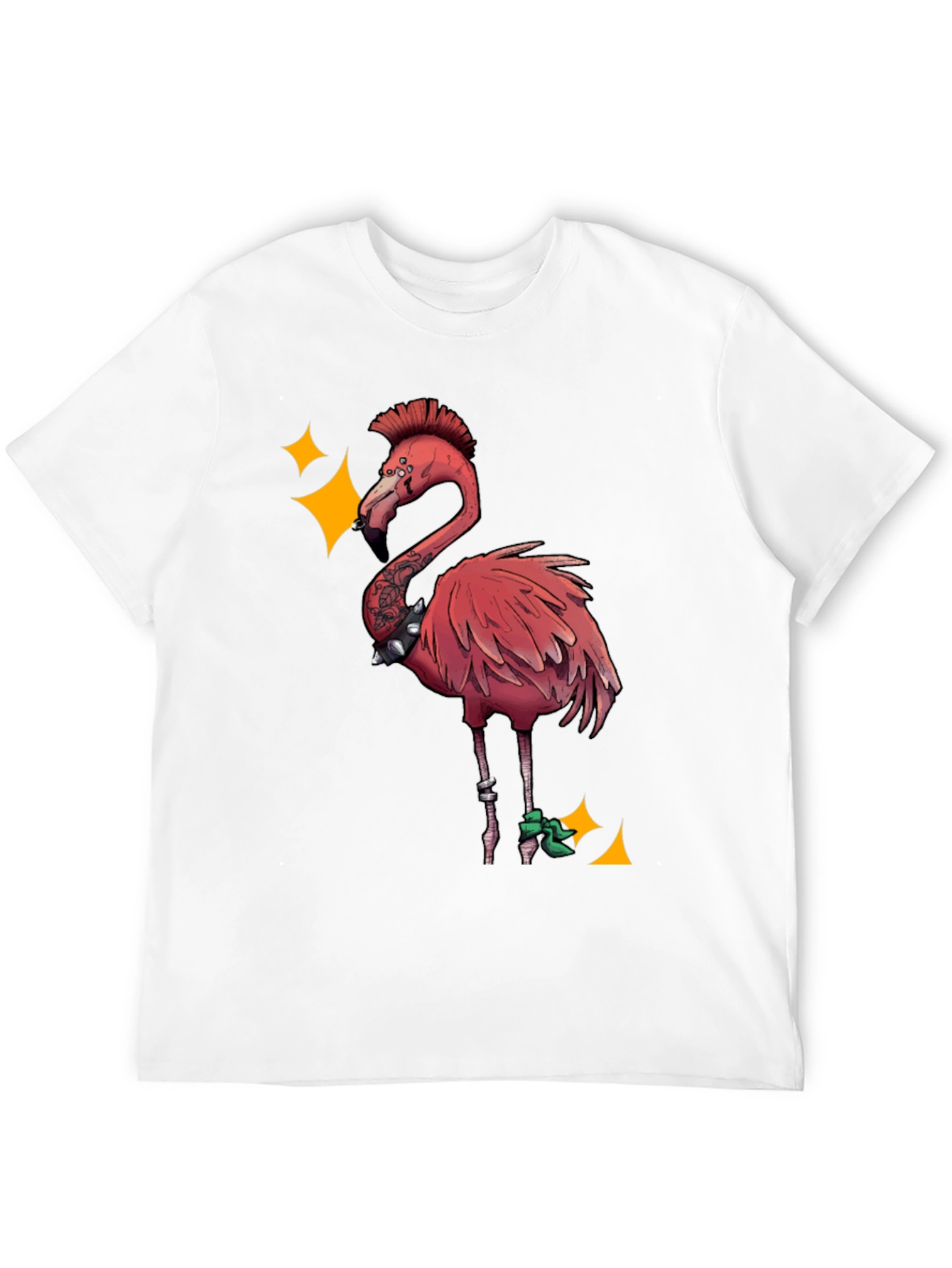 Punk Flamingo Graphic Tee - Black