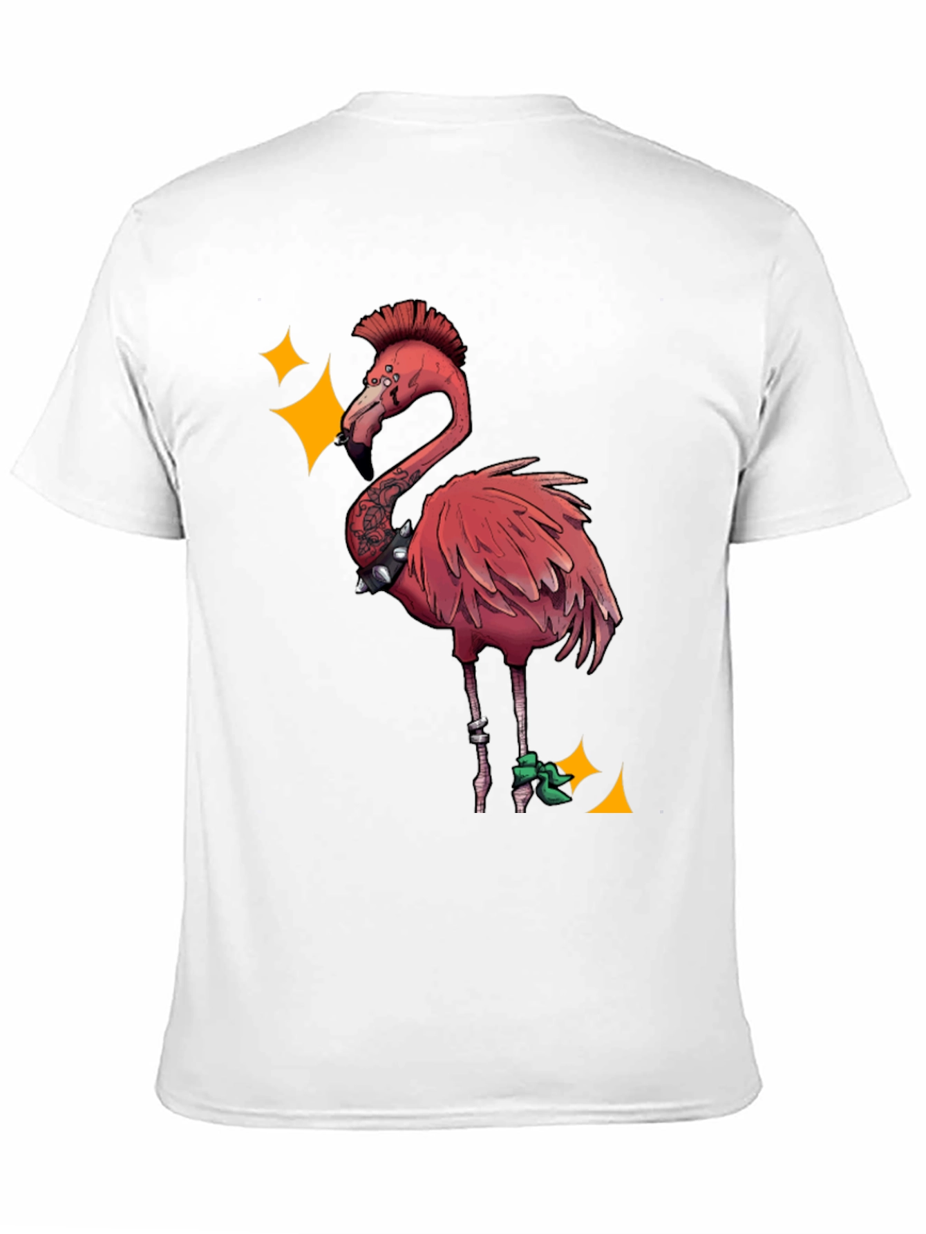 Punk Flamingo Graphic Tee - Black