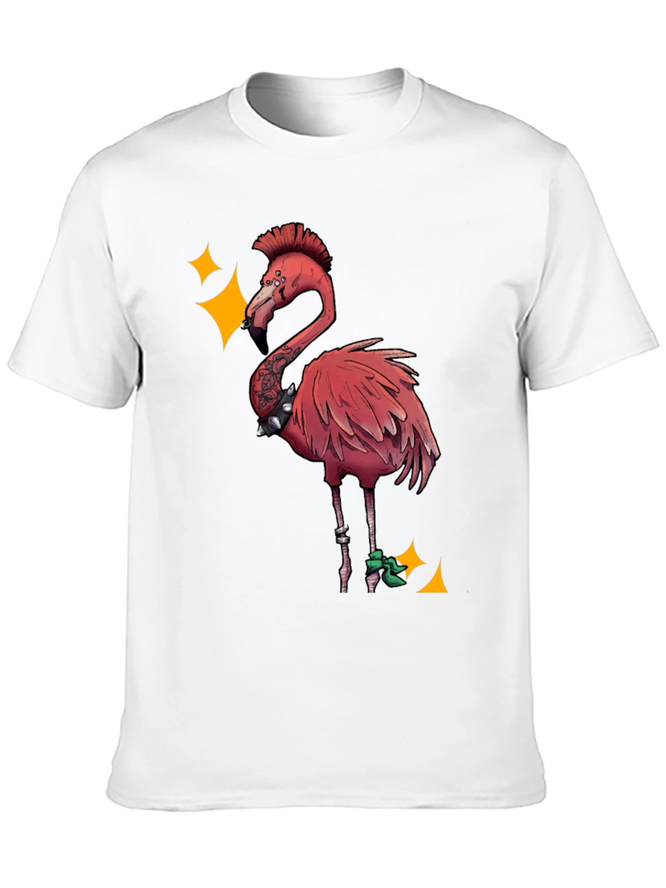 Punk Flamingo Graphic Tee - Black