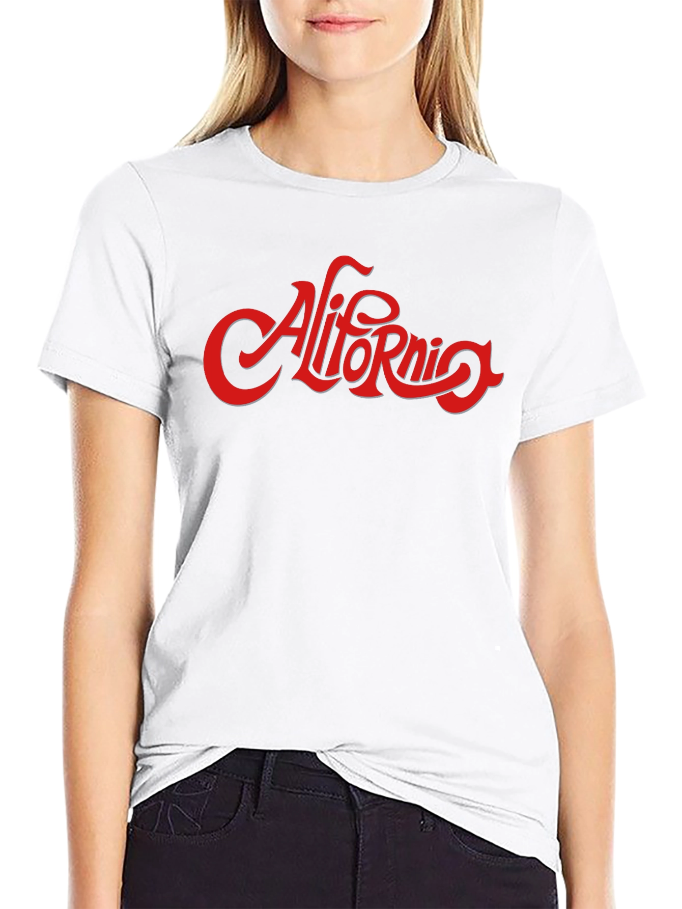 California Graphic Print Black T-Shirt