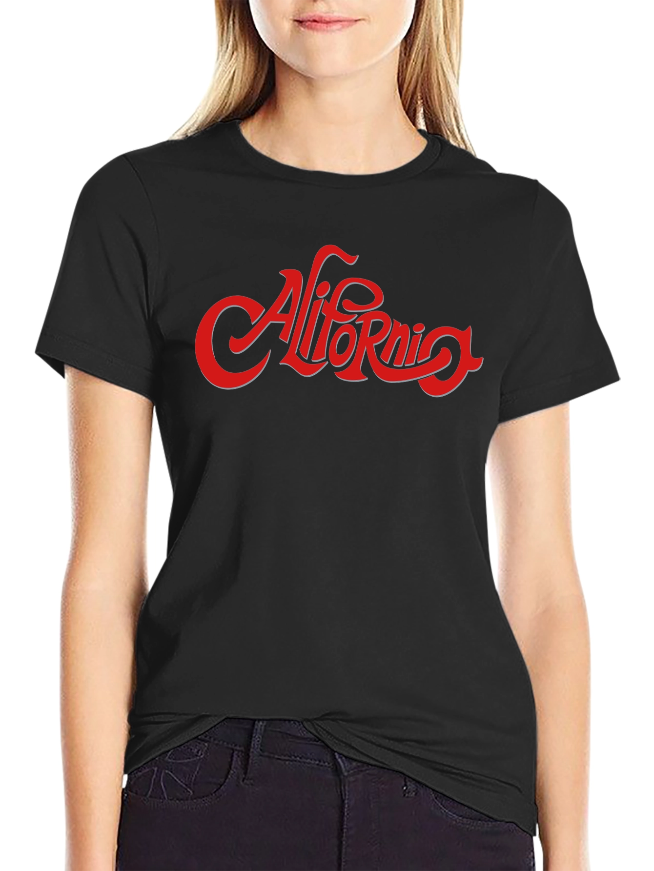 California Graphic Print Black T-Shirt