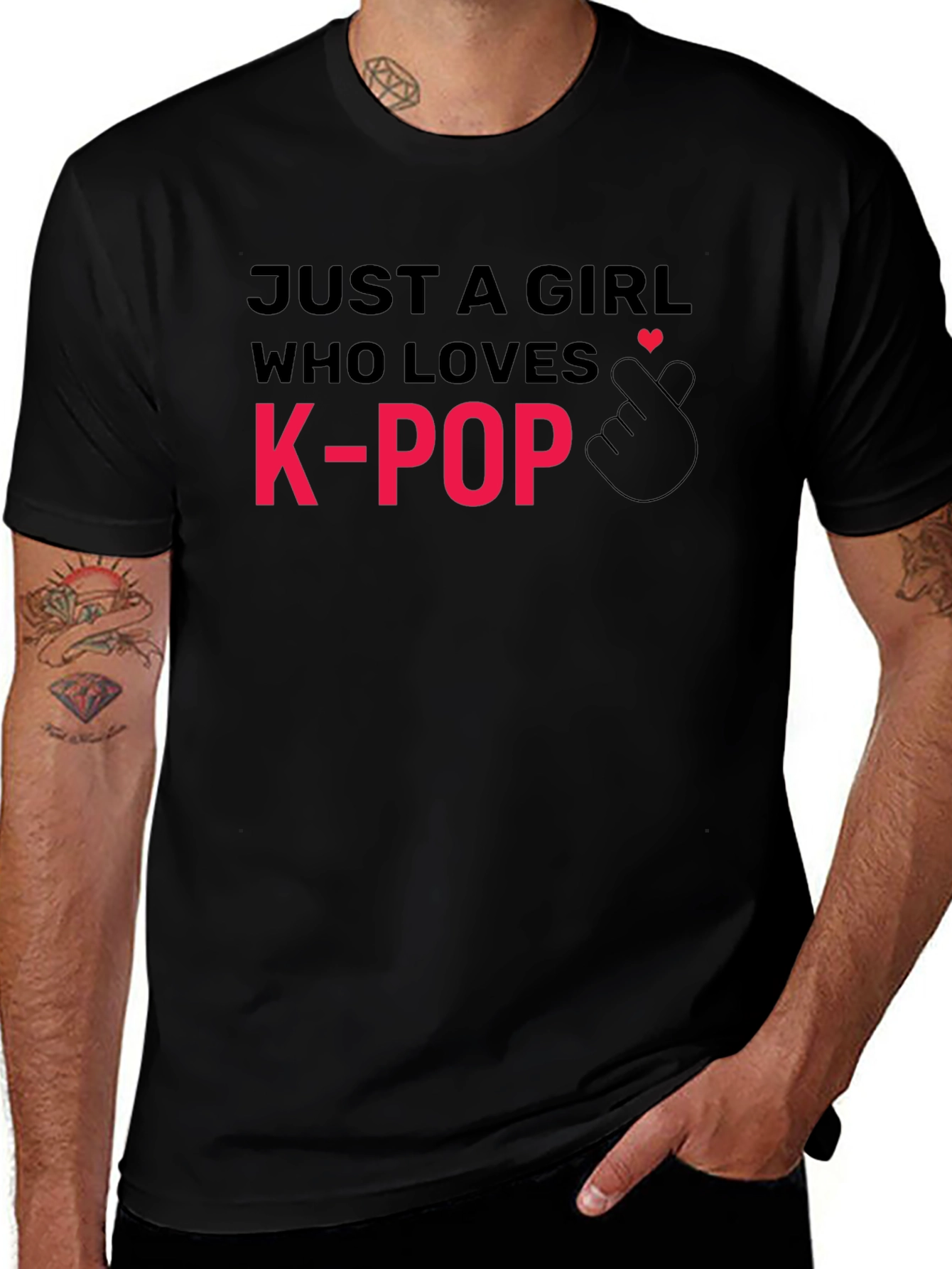 Just a Girl Who Loves K-Pop Black T-Shirt
