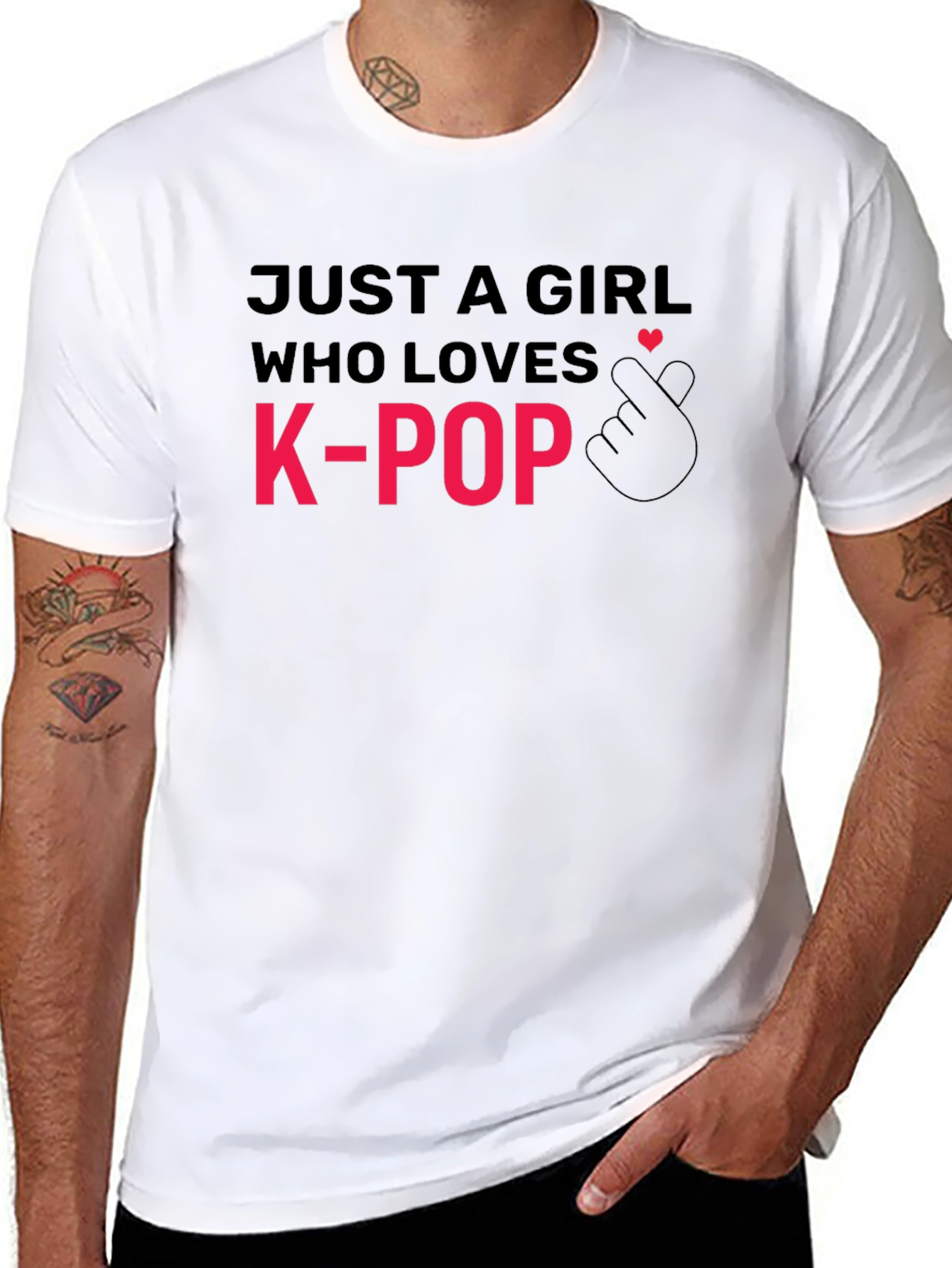Just a Girl Who Loves K-Pop Black T-Shirt