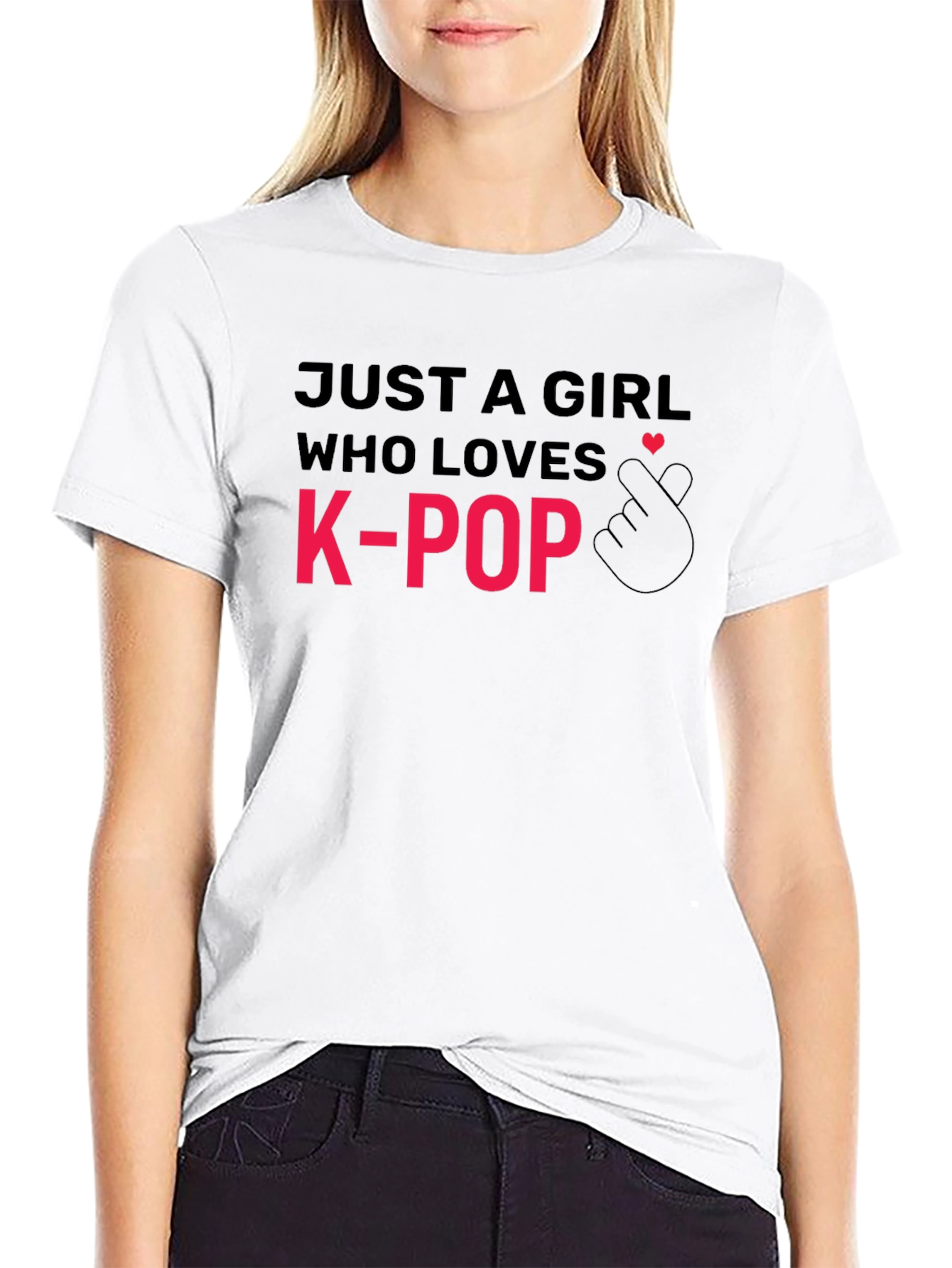 Just a Girl Who Loves K-Pop Black T-Shirt