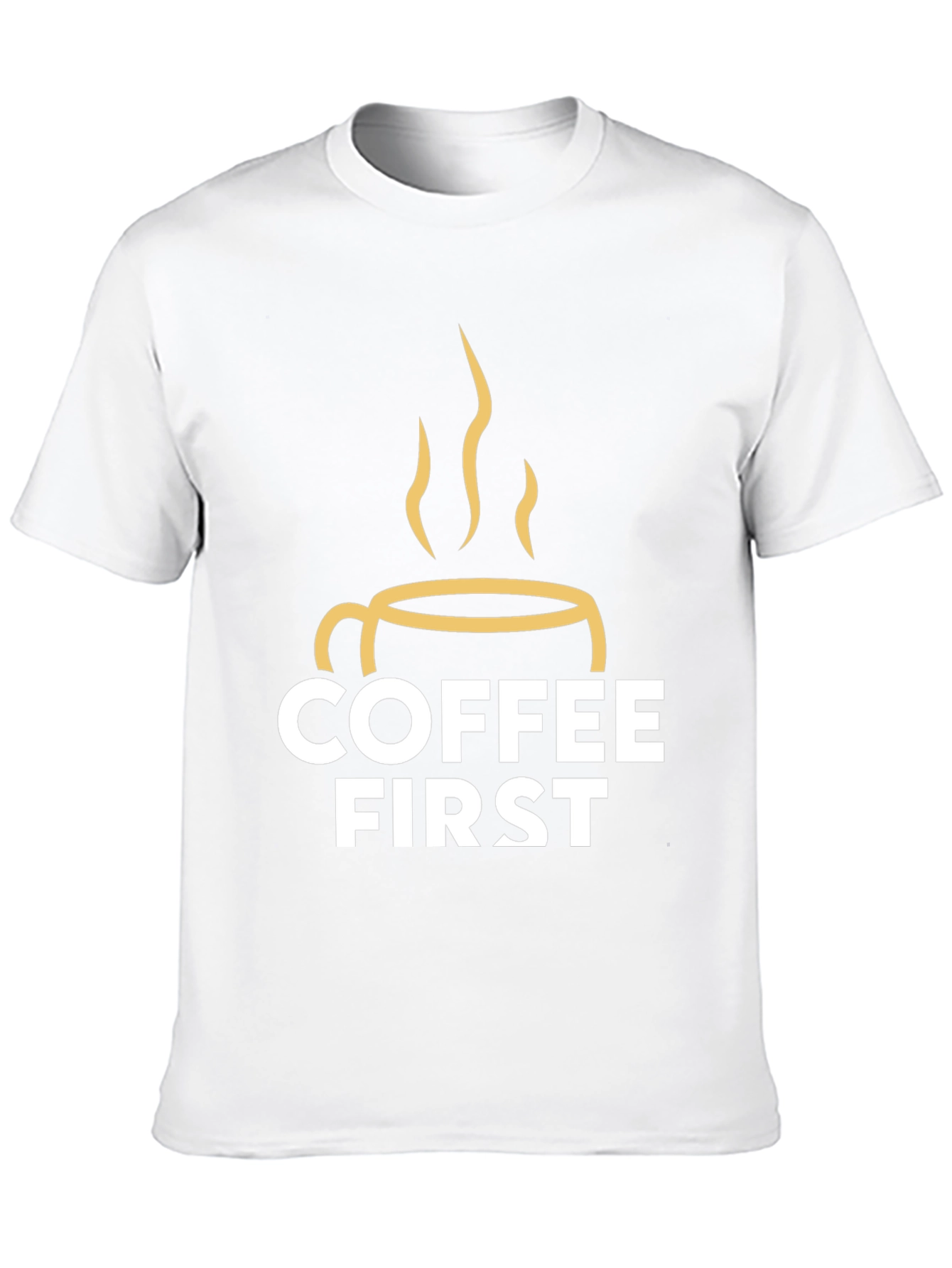 Coffee First Graphic Tee - Black Unisex T-Shirt