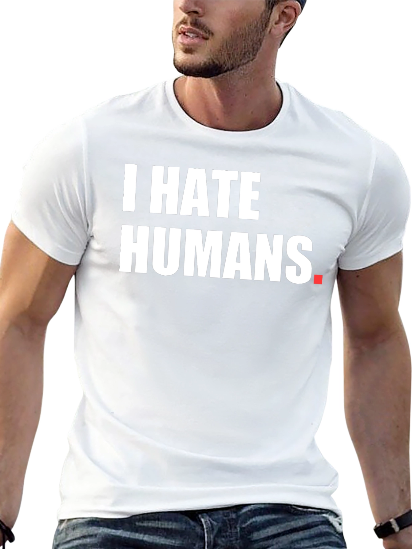 I HATE HUMANS Black Graphic Tee - Novelty Shirt