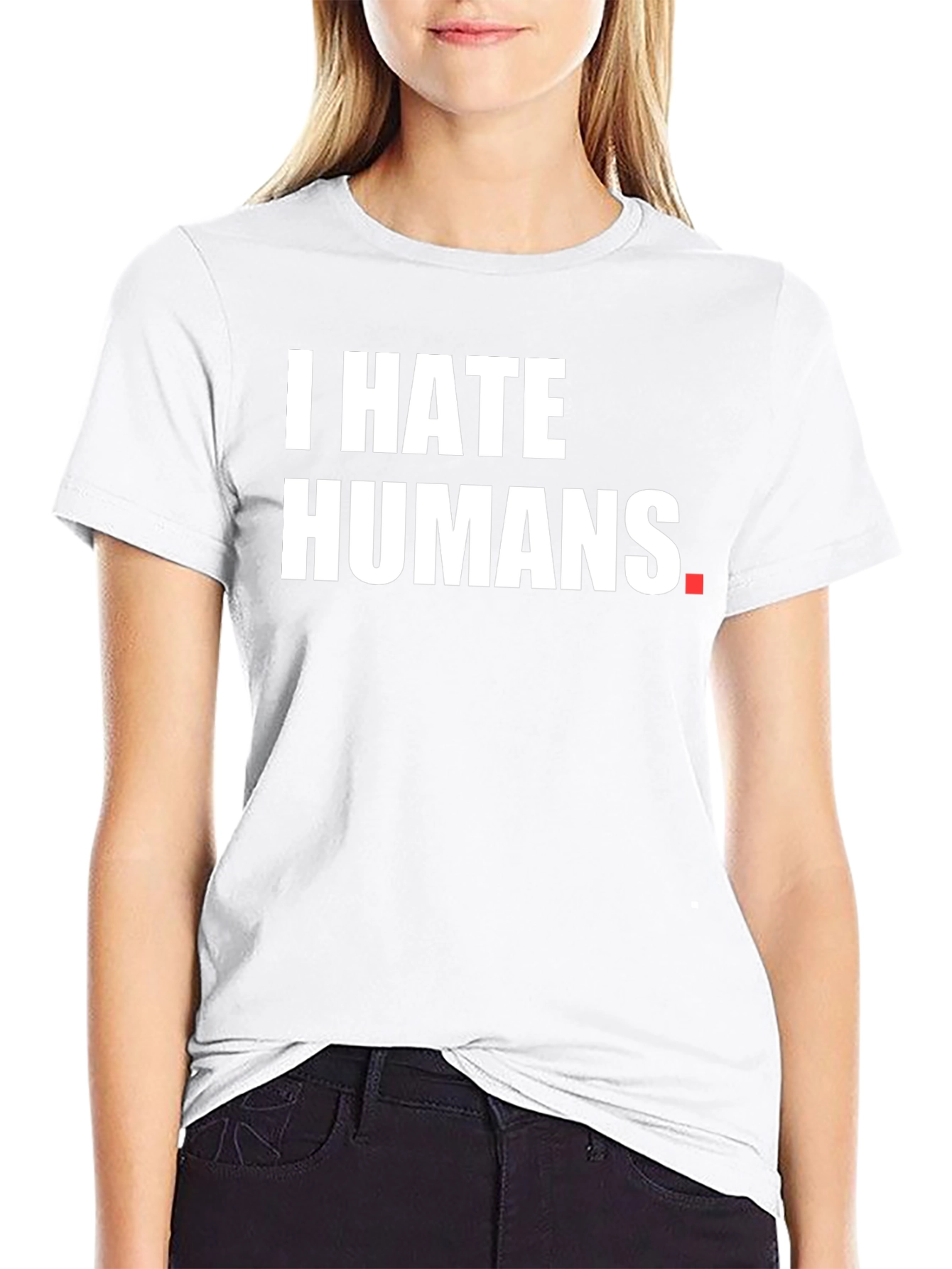 I HATE HUMANS Black Graphic Tee - Novelty Shirt
