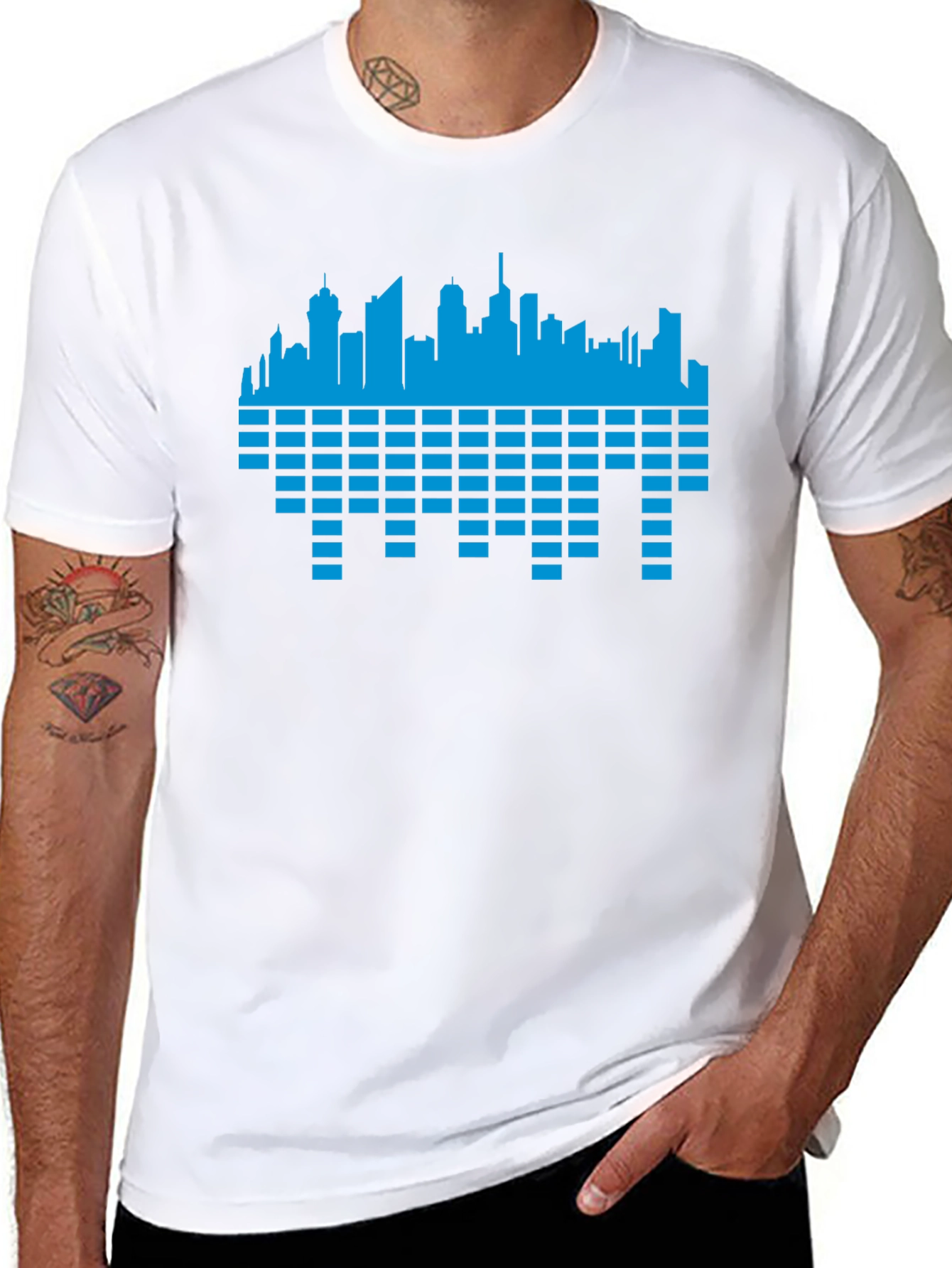Cityscape Equalizer Graphic Tee