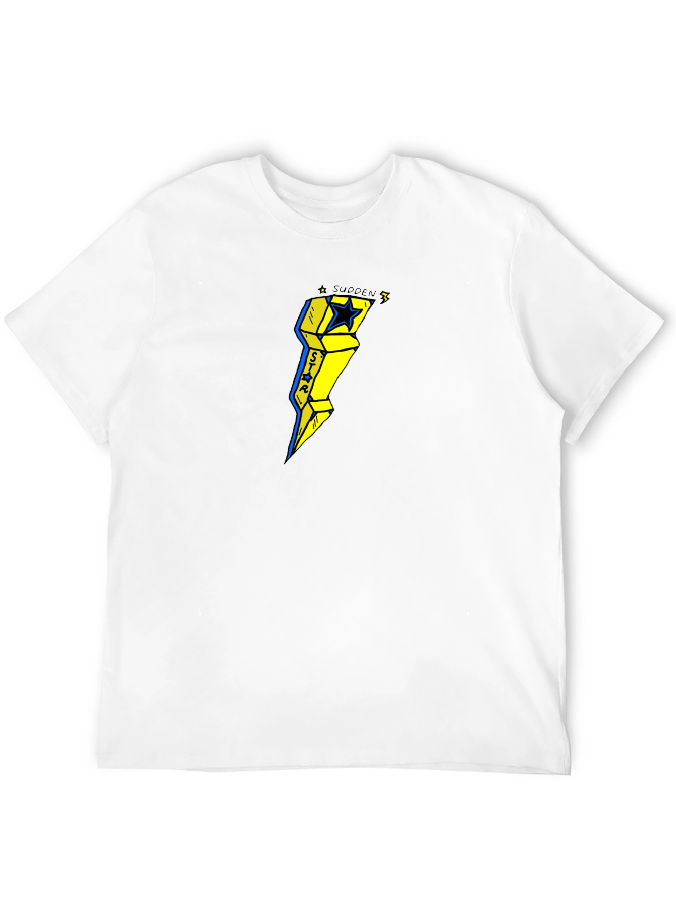 Sudden Star Lightning Bolt Graphic Tee - Black