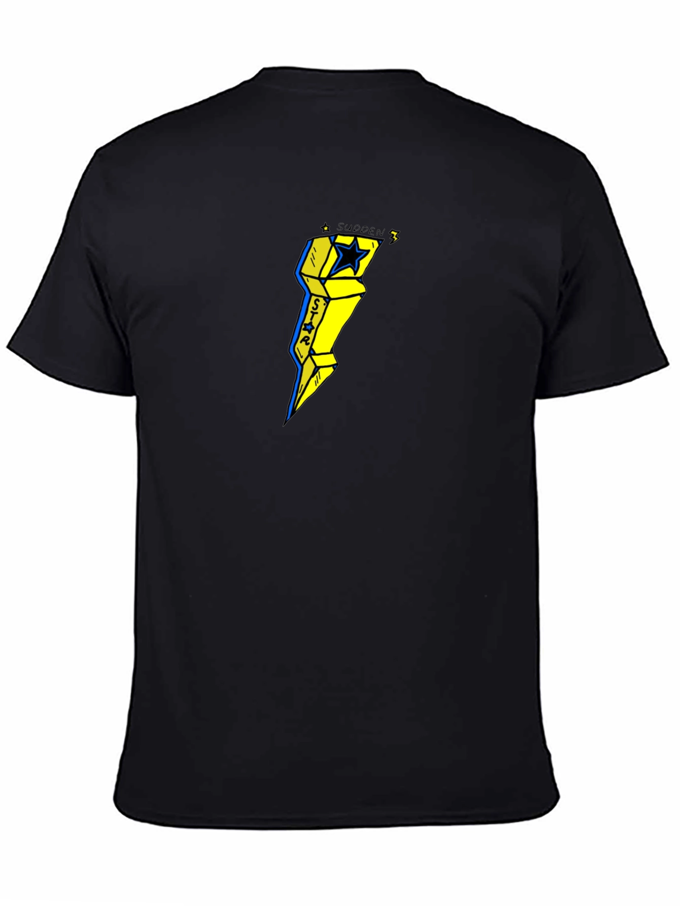 Sudden Star Lightning Bolt Graphic Tee - Black
