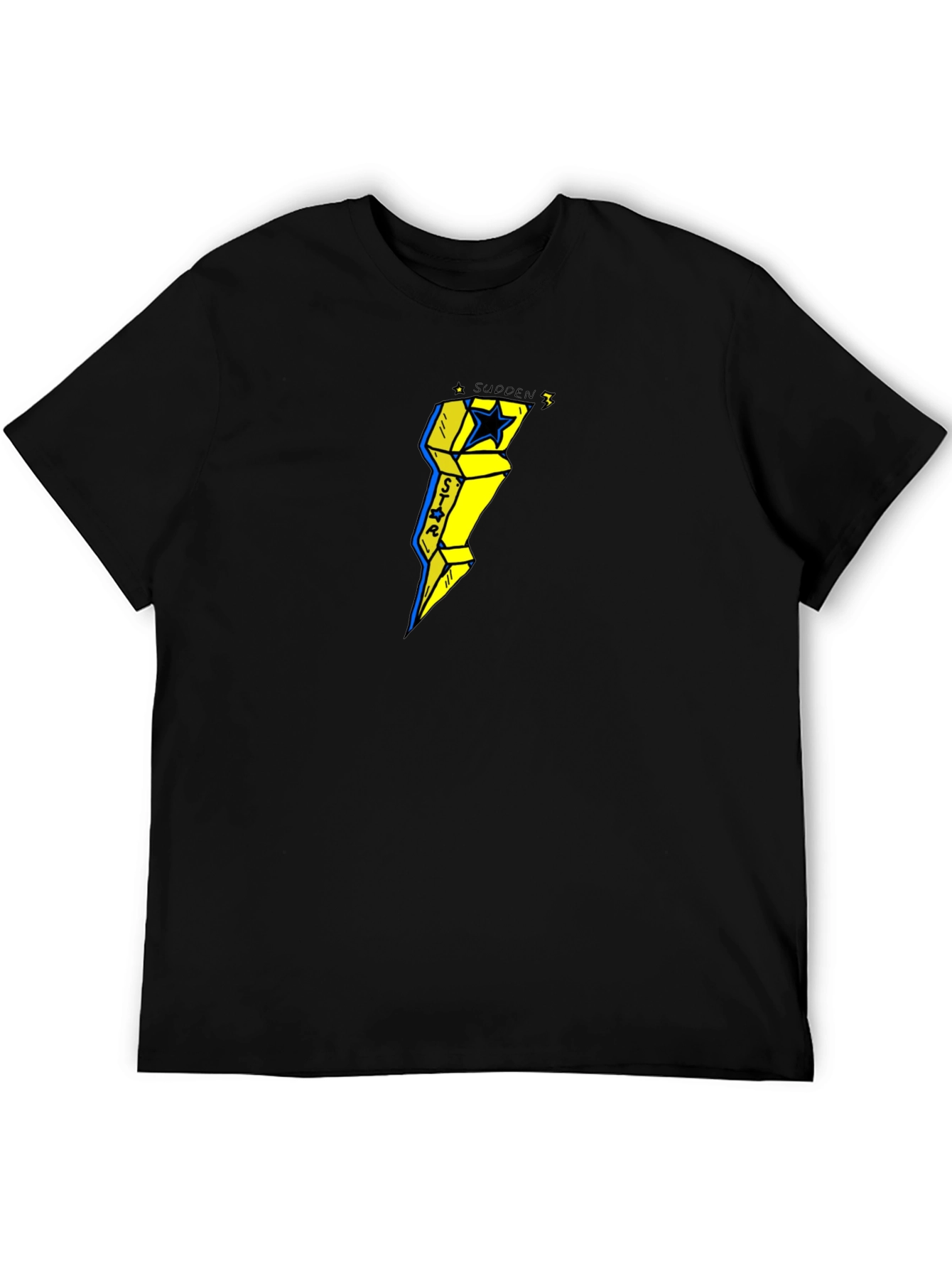 Sudden Star Lightning Bolt Graphic Tee - Black