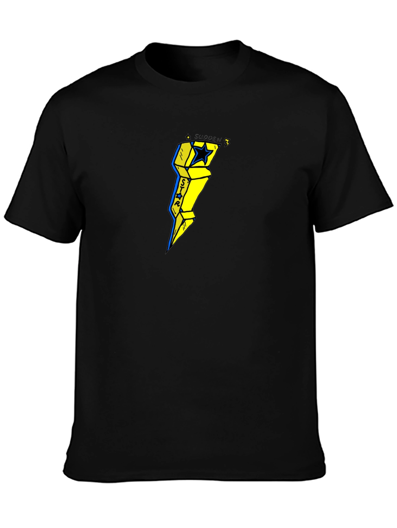 Sudden Star Lightning Bolt Graphic Tee - Black