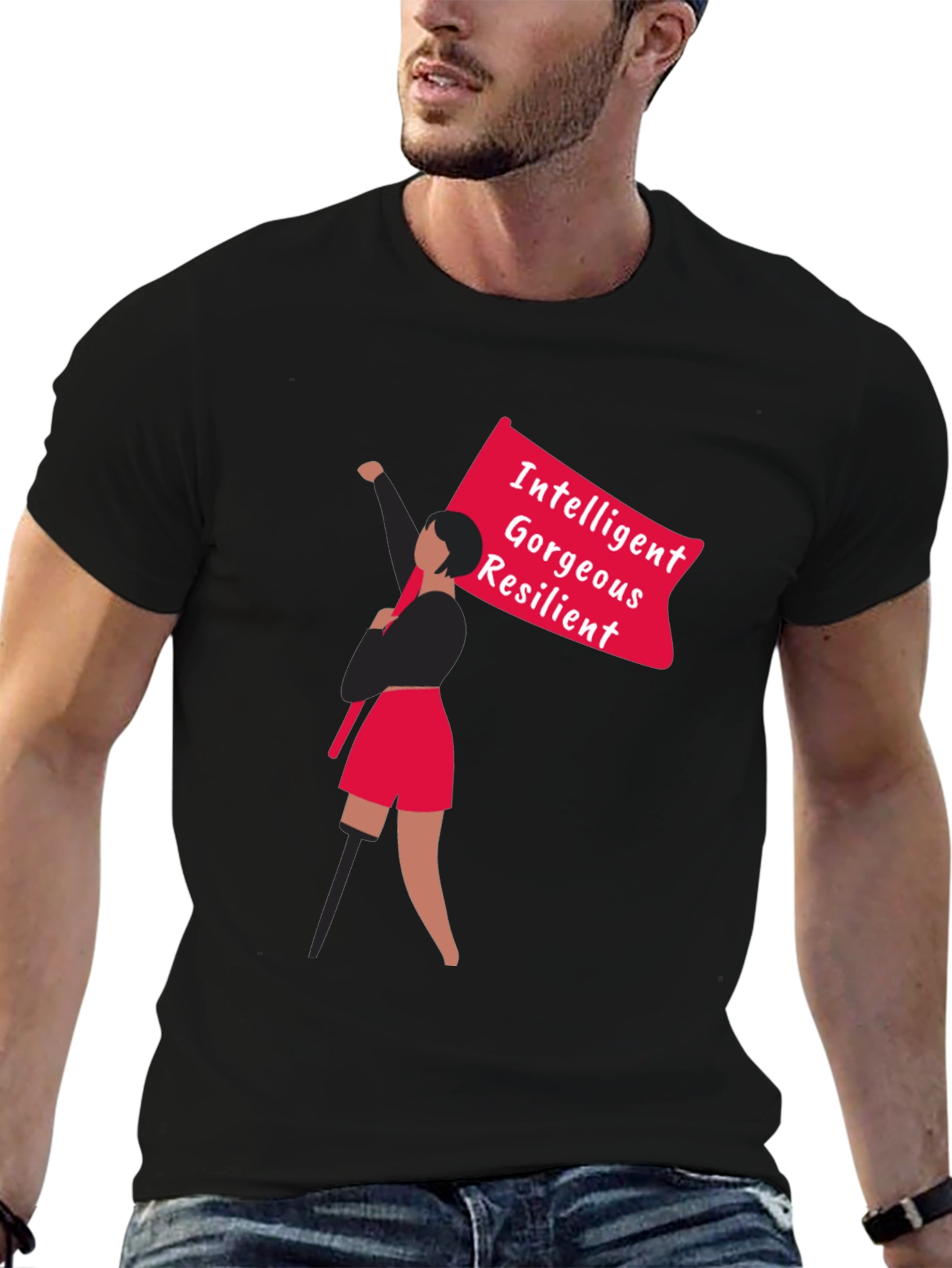 Empowered Graphic Tee - Intelligent Gorgeous Resilient